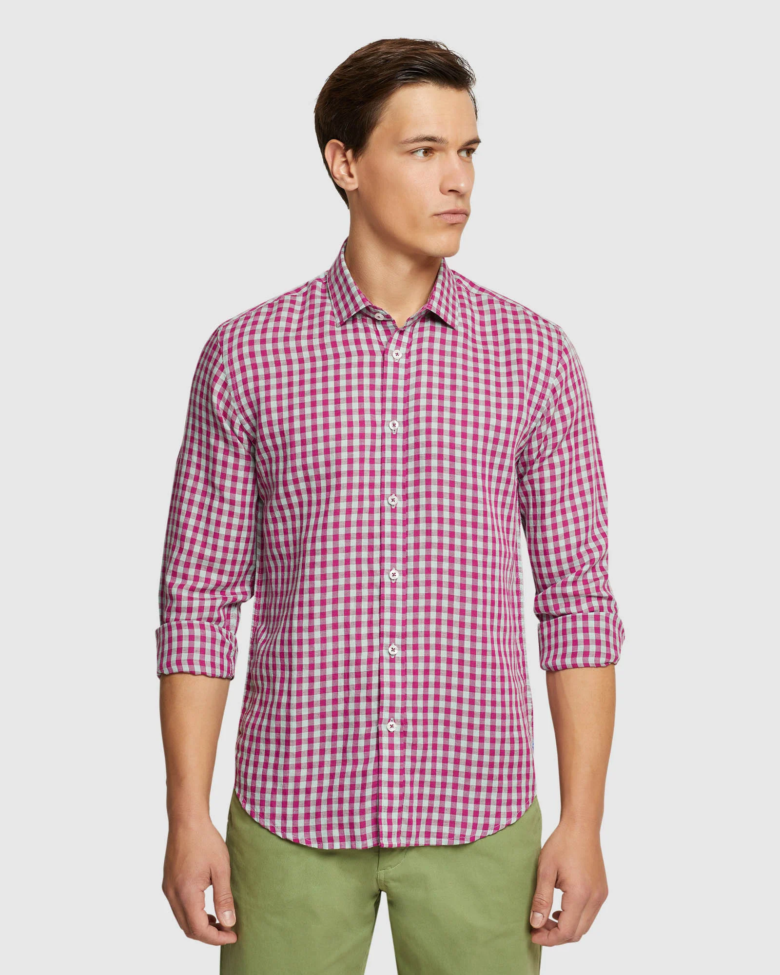 Kenton Linen Blend Checked Shirt - Image 7