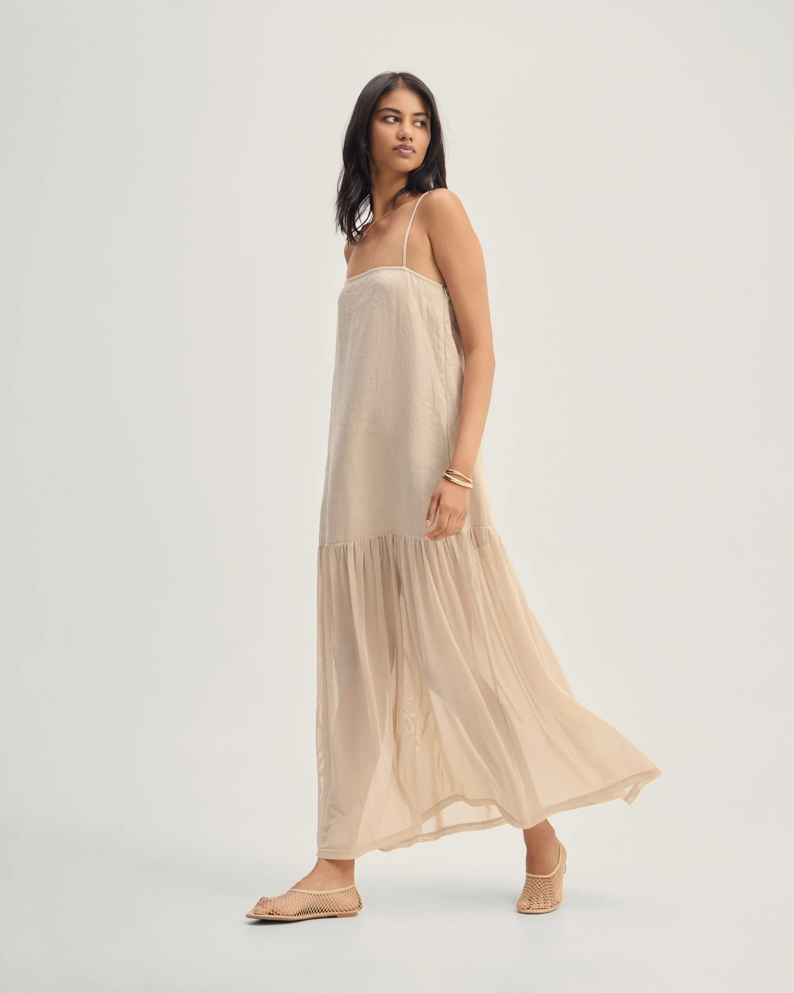 Kristel Linen And Mesh Dress - Image 10