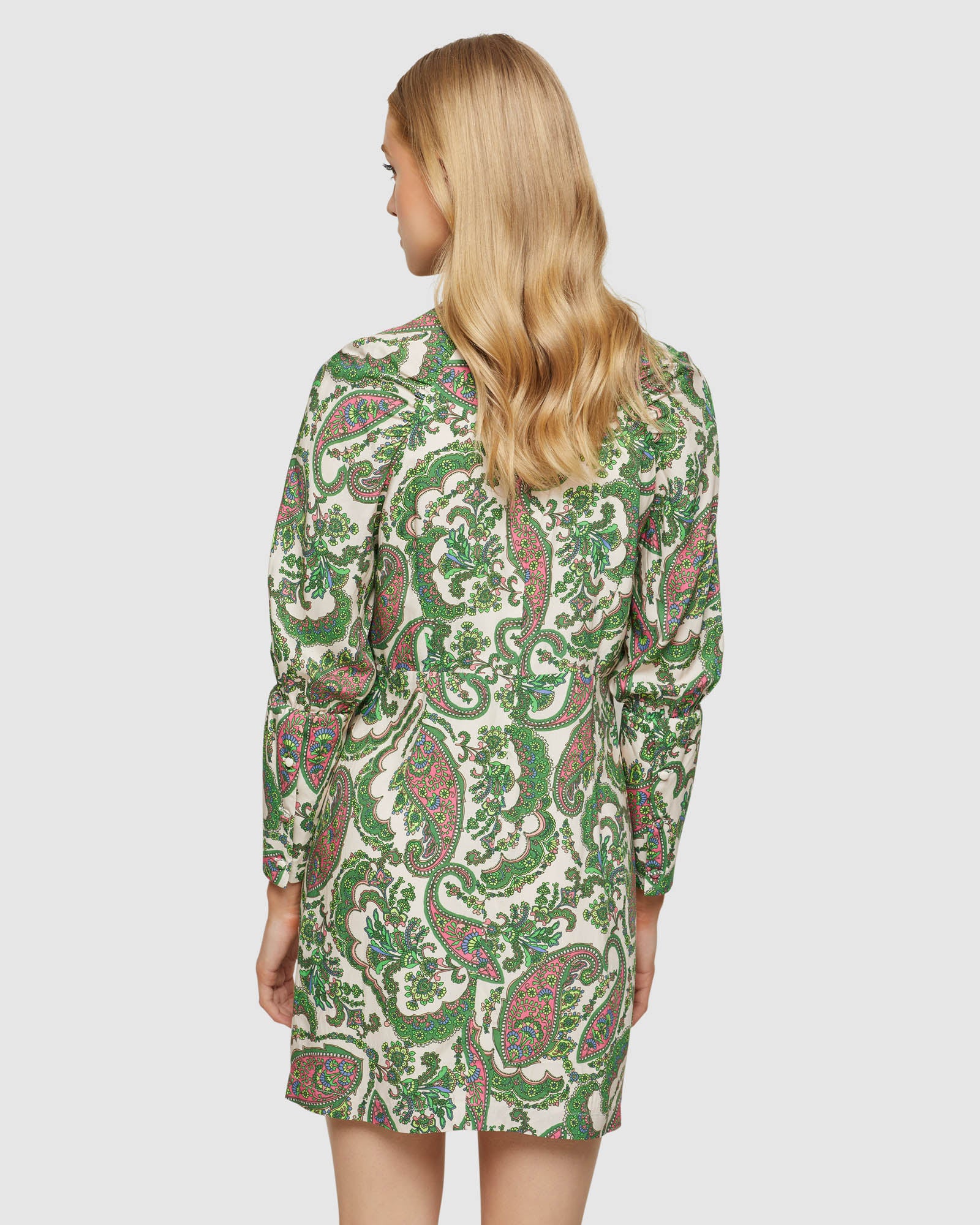 Leila Paisley Printed Mini Dress - Image 3