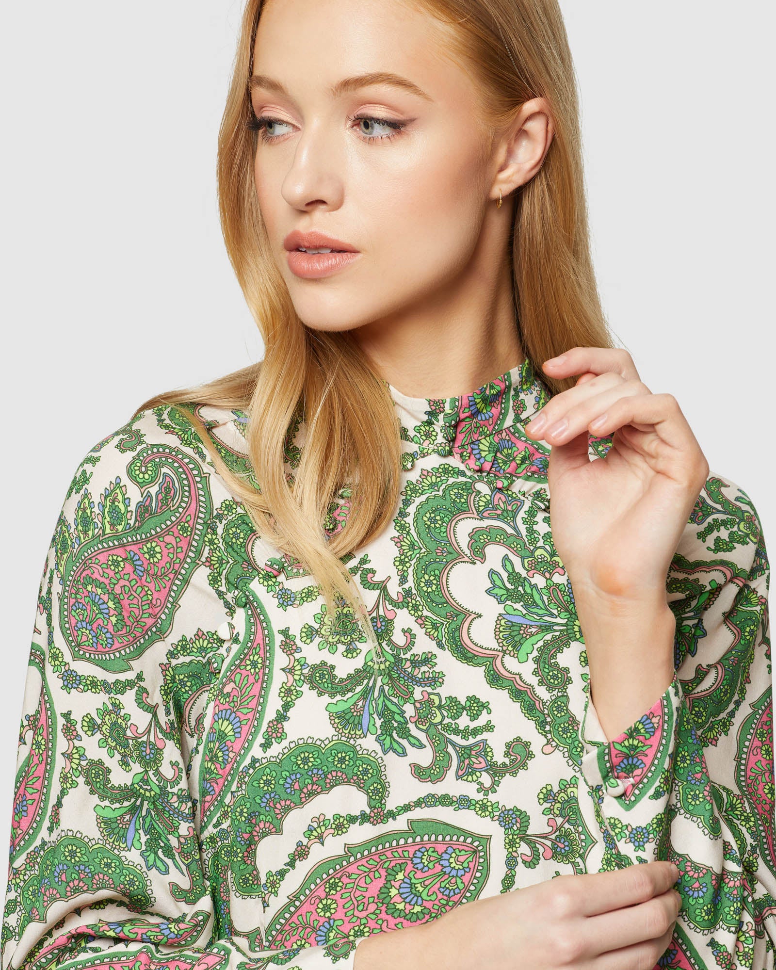 Leila Paisley Printed Mini Dress - Image 4