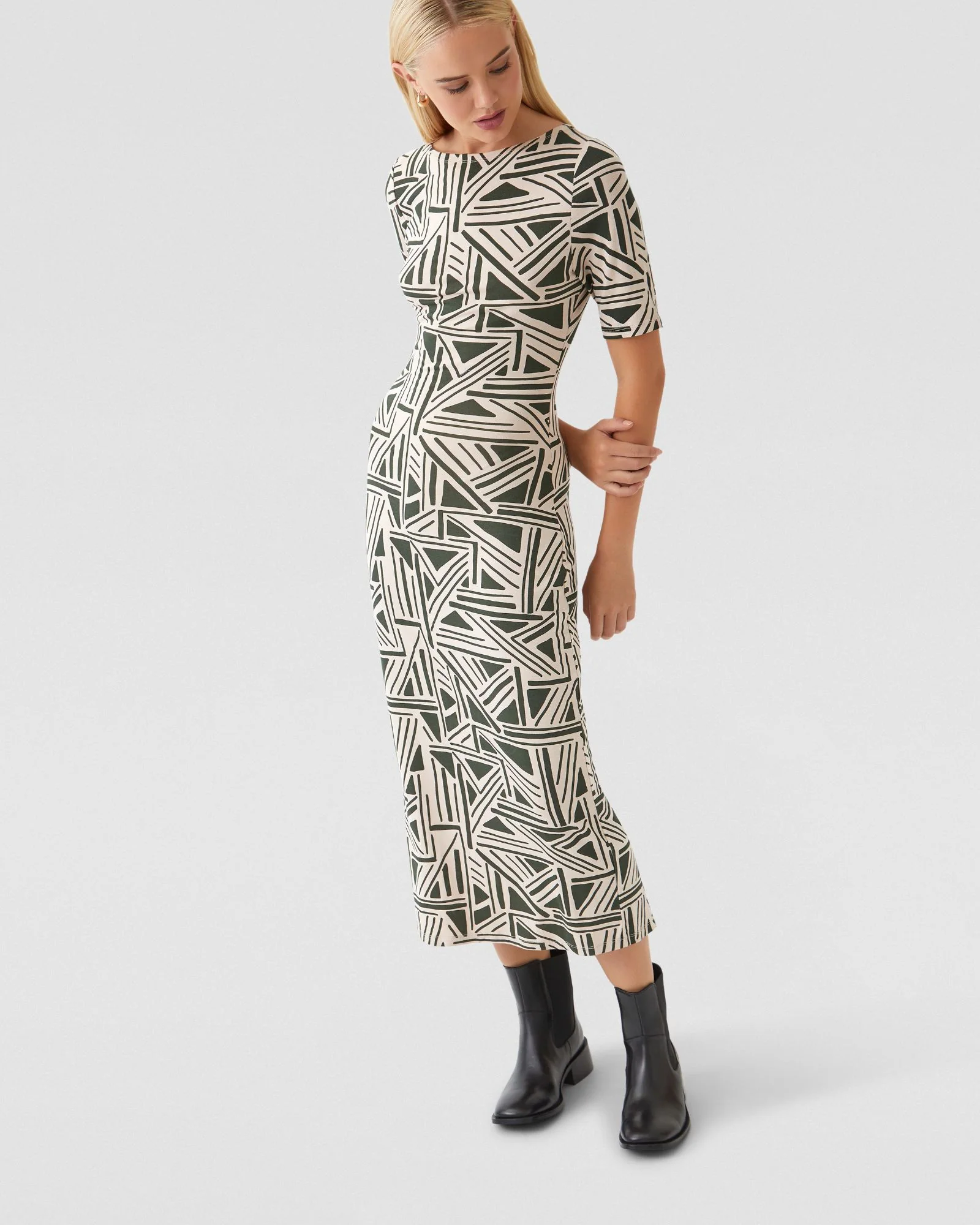 Leonie Printed Jersey Dress - Image 4