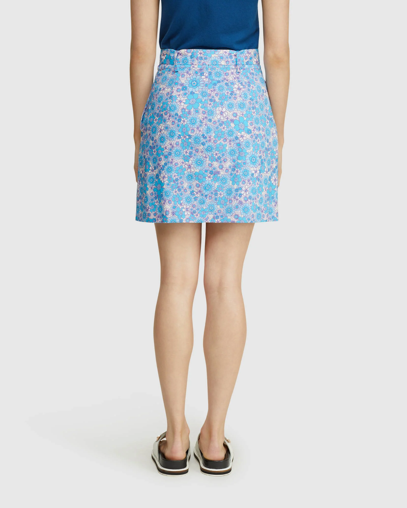 Lexie Cotton Retro Floral Skirt - Image 3