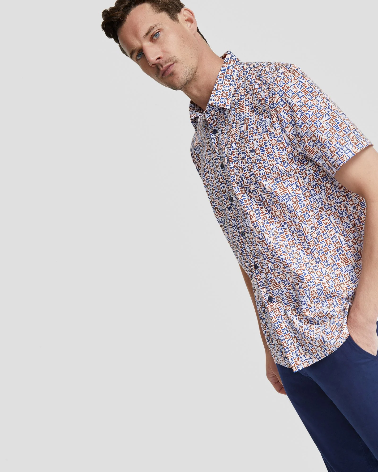 Leyton Geo Print Short Sleeve Shirt - Image 4
