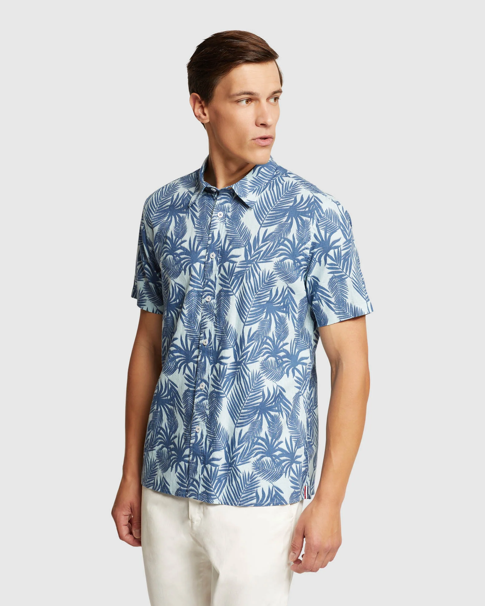 Leyton Linen Cotton Printed Short Sleeve Shirt - Image 2