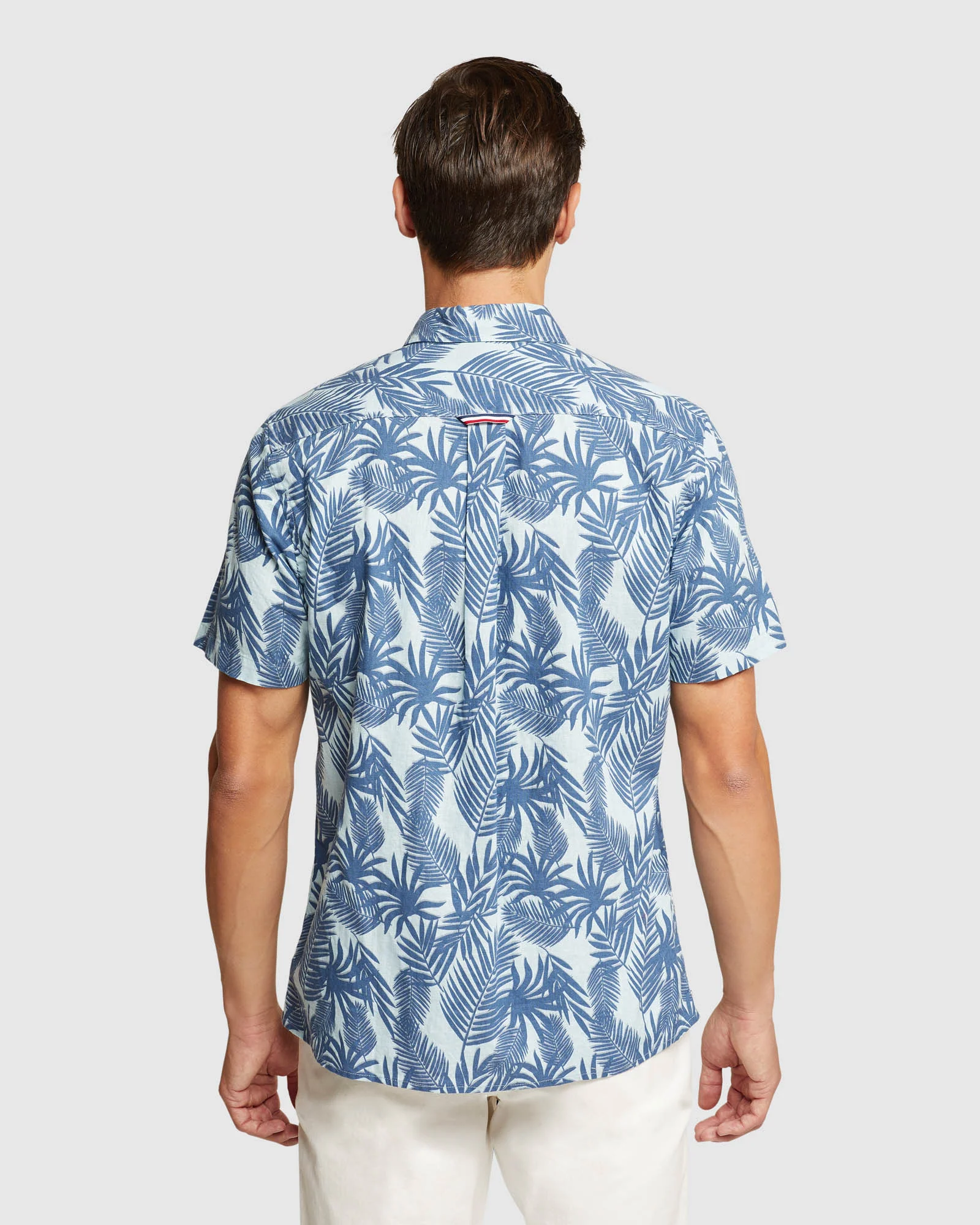 Leyton Linen Cotton Printed Short Sleeve Shirt - Image 3