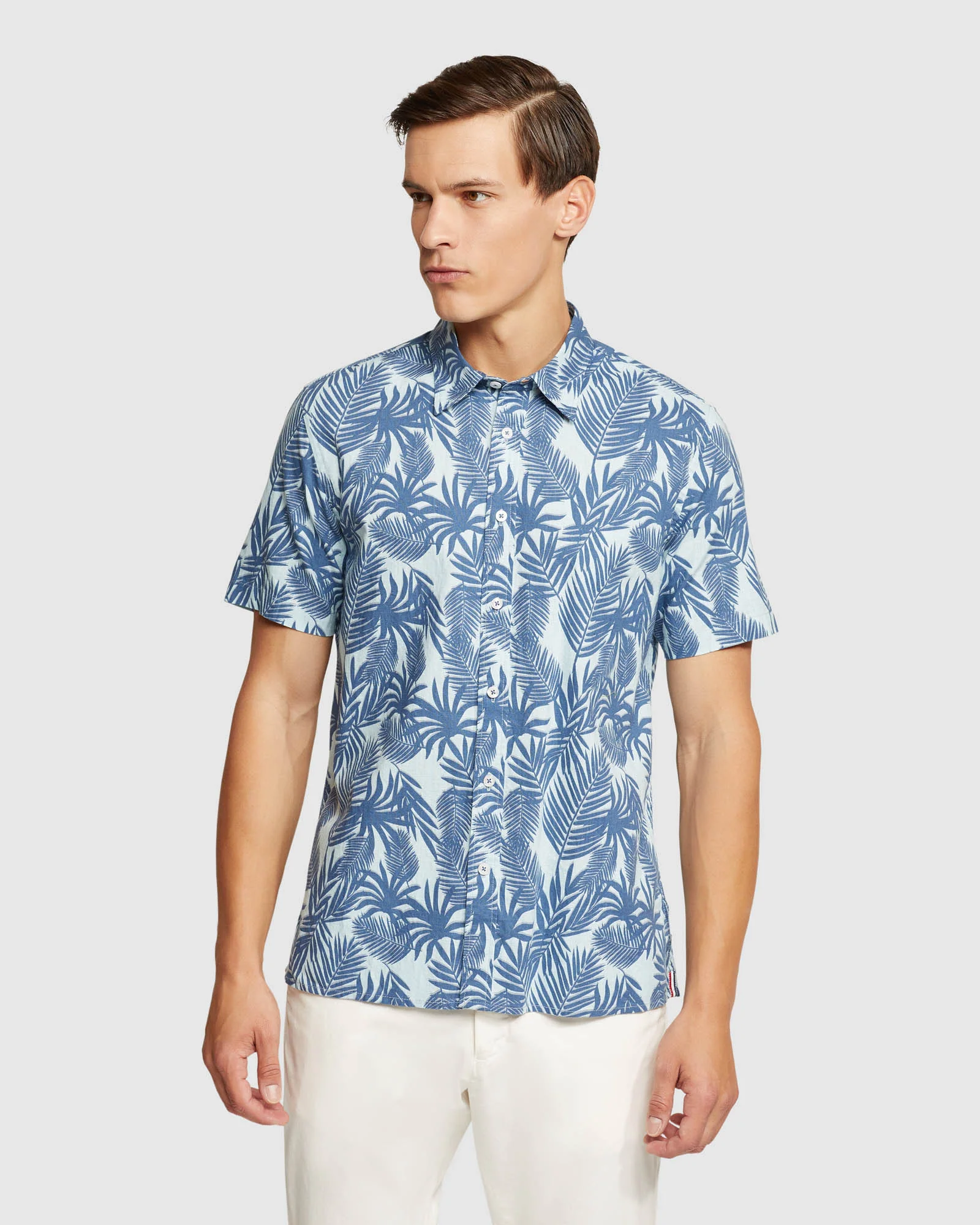 Leyton Linen Cotton Printed Short Sleeve Shirt - Image 5