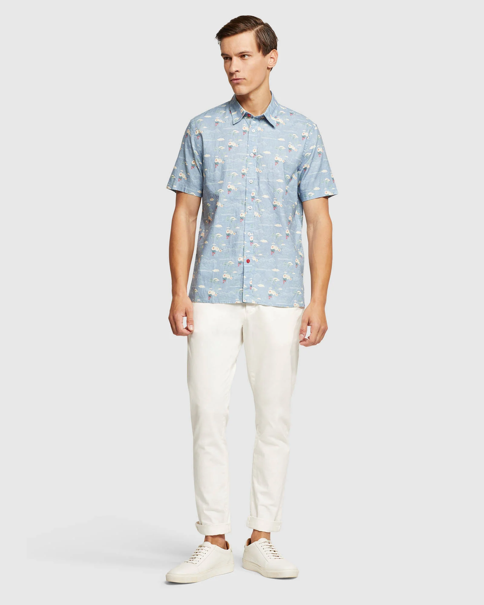 Leyton Linen Cotton Printed Short Sleeve Shirt