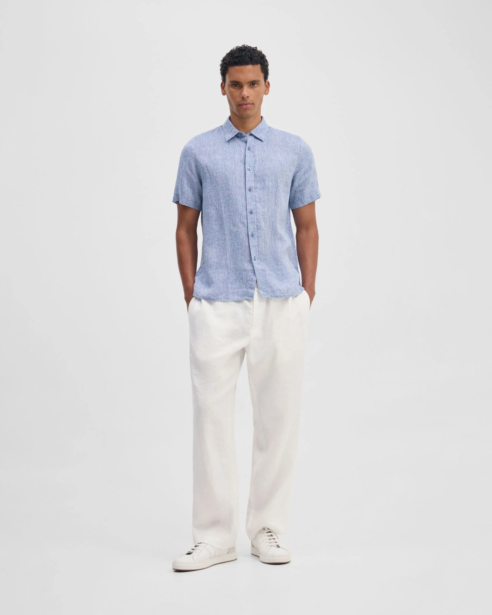 Leyton French Linen Short Sleeve Shirt - Image 2