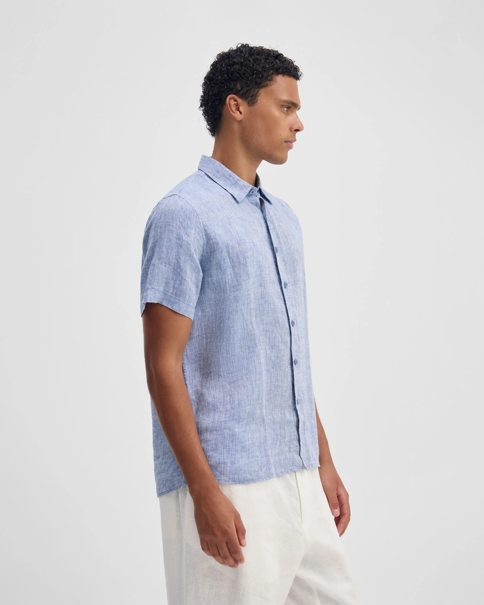 Leyton French Linen Short Sleeve Shirt - Image 3