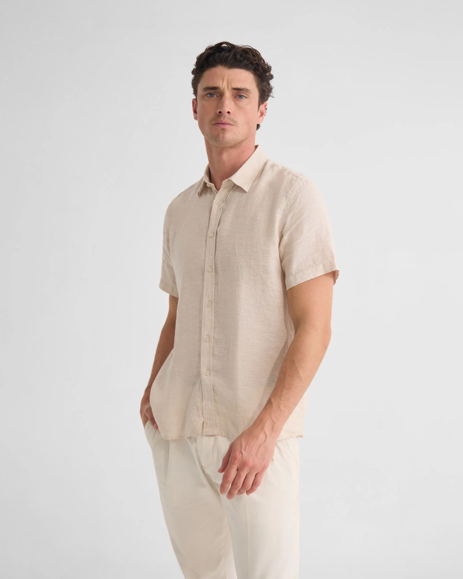 Leyton French Linen Short Sleeve Shirt - Image 2