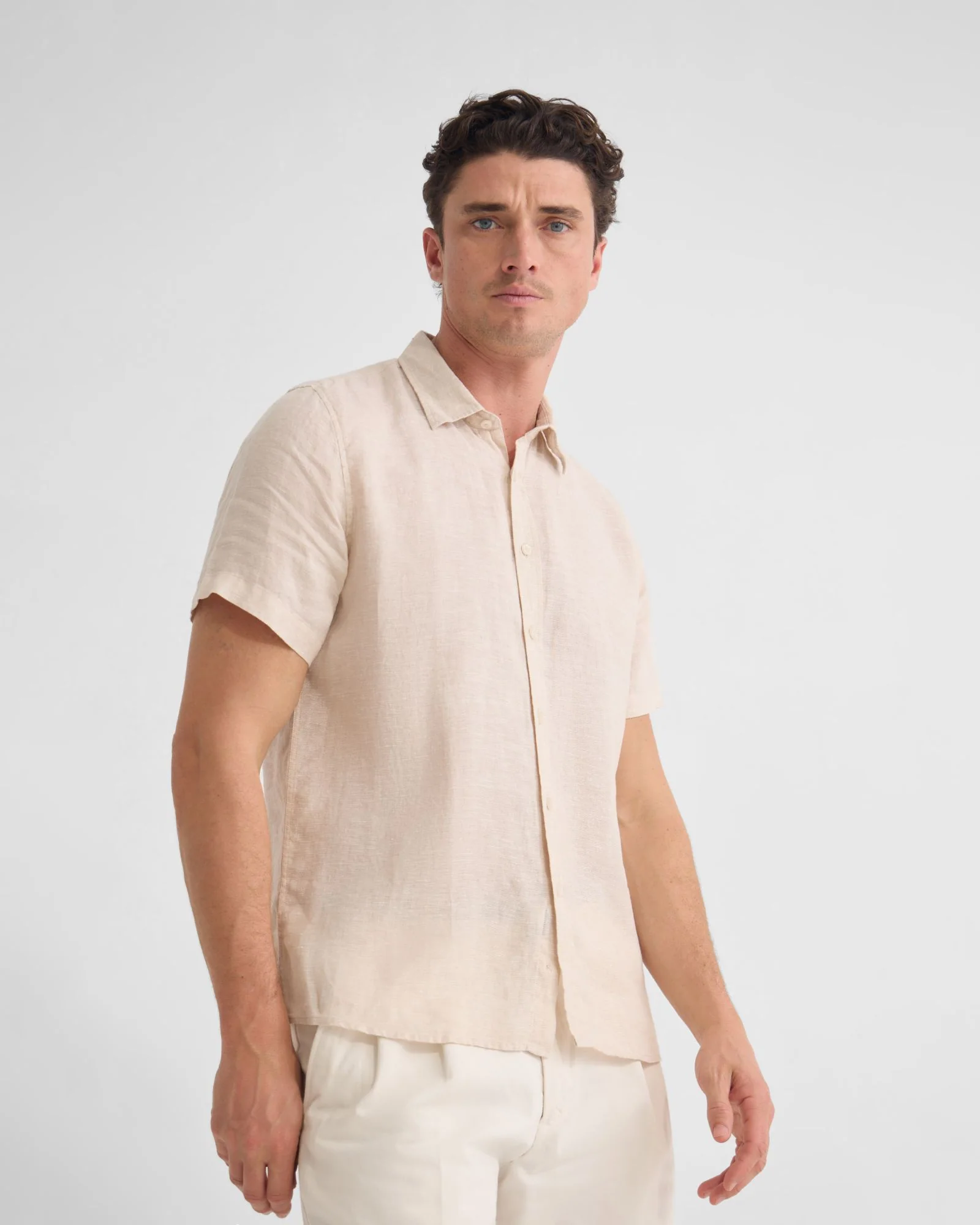 Leyton French Linen Short Sleeve Shirt - Image 4