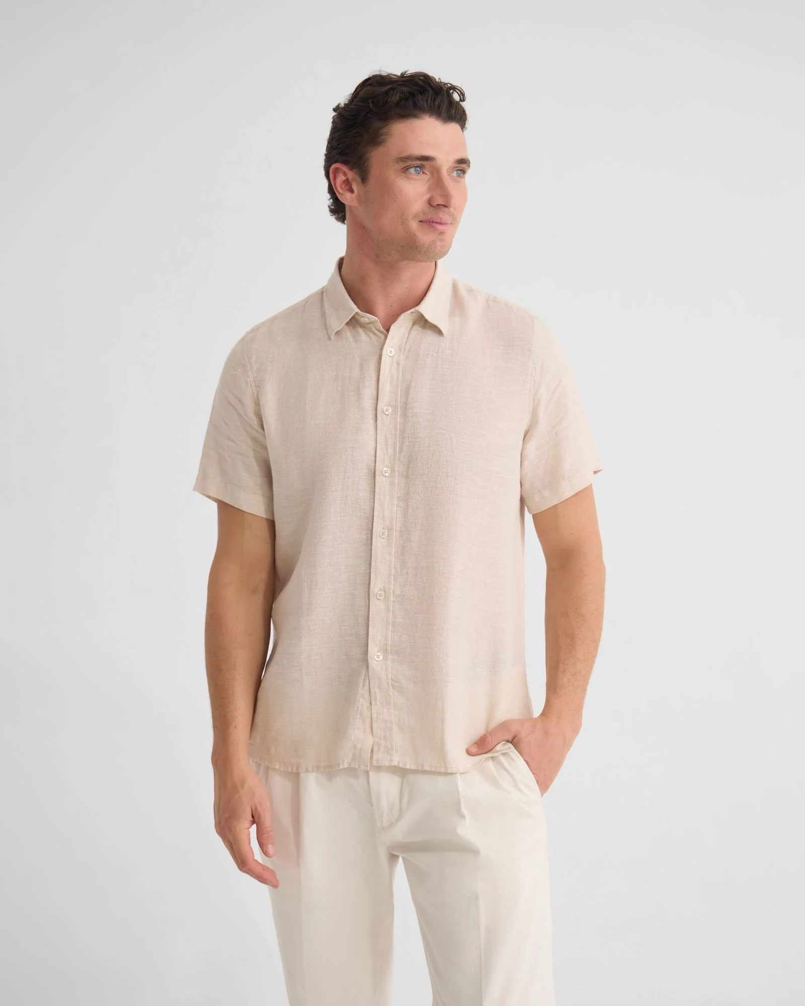 Leyton French Linen Short Sleeve Shirt - Image 5