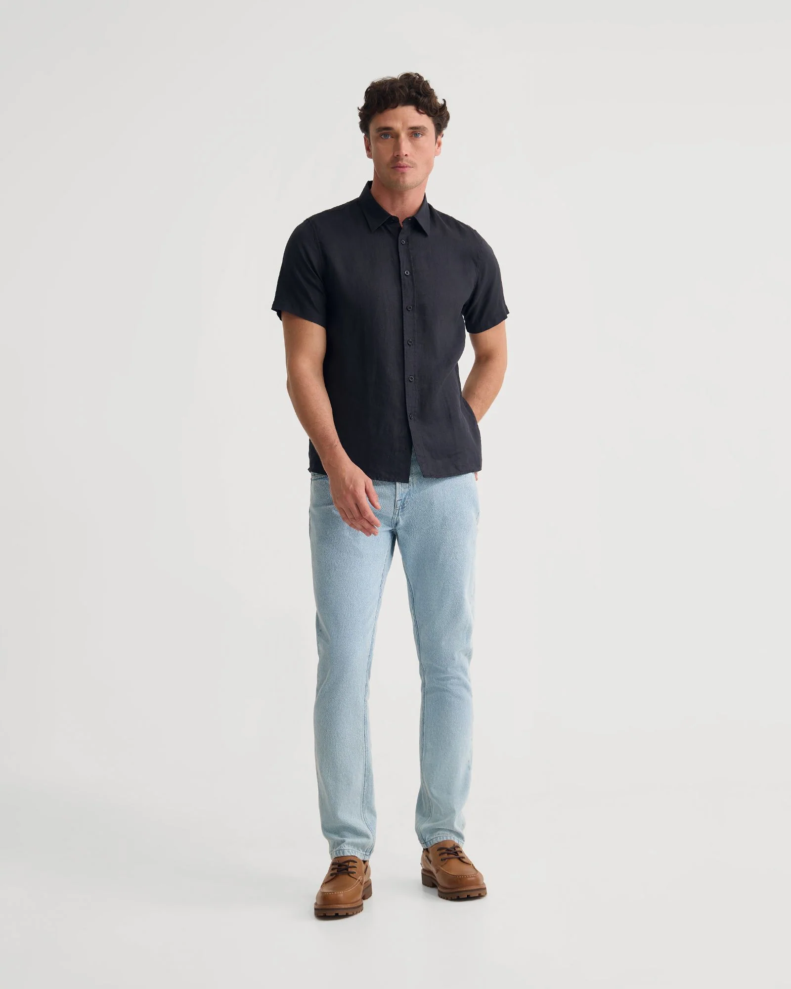 Leyton French Linen Short Sleeve Shirt - Image 7
