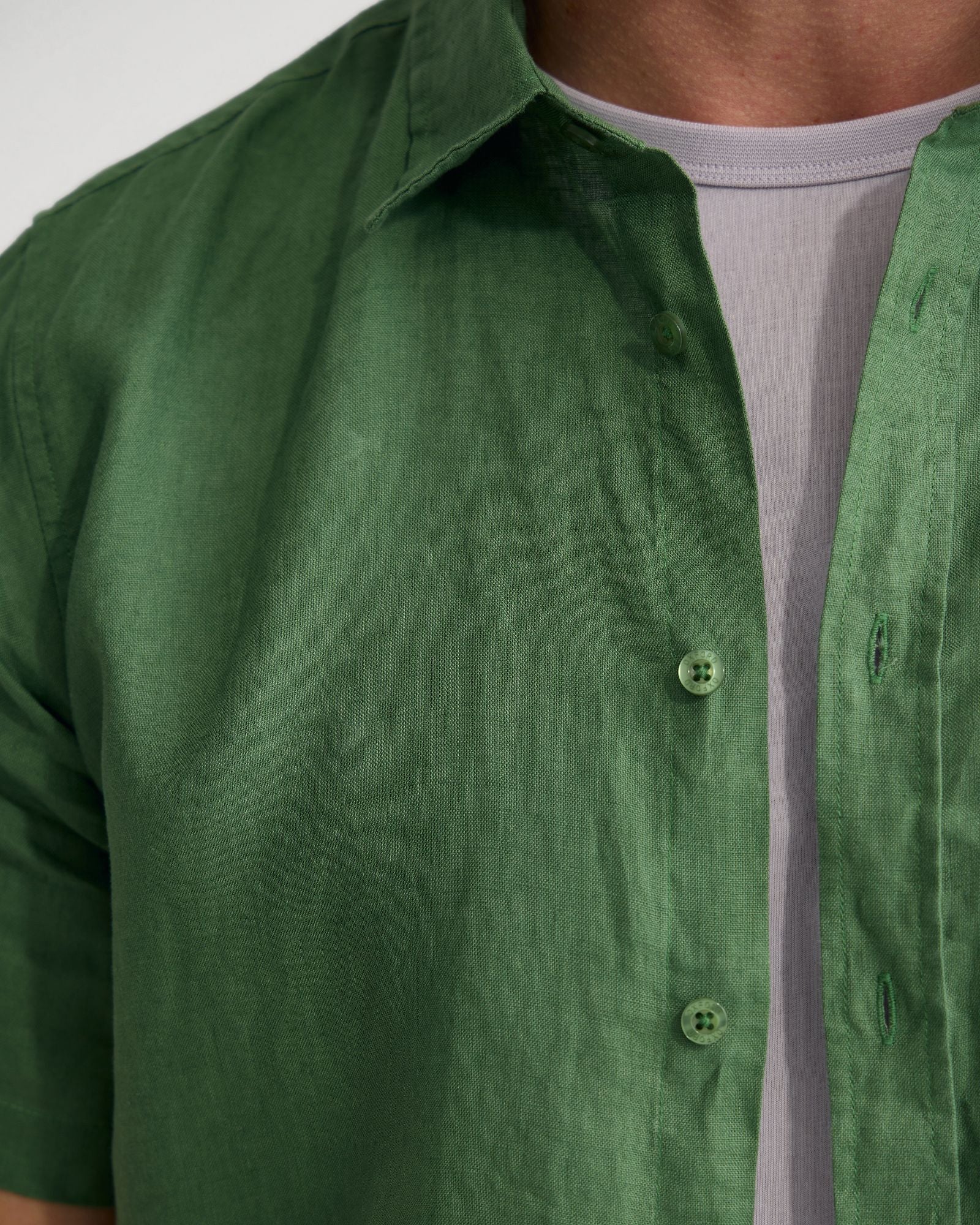 Leyton French Linen Short Sleeve Shirt - Image 13