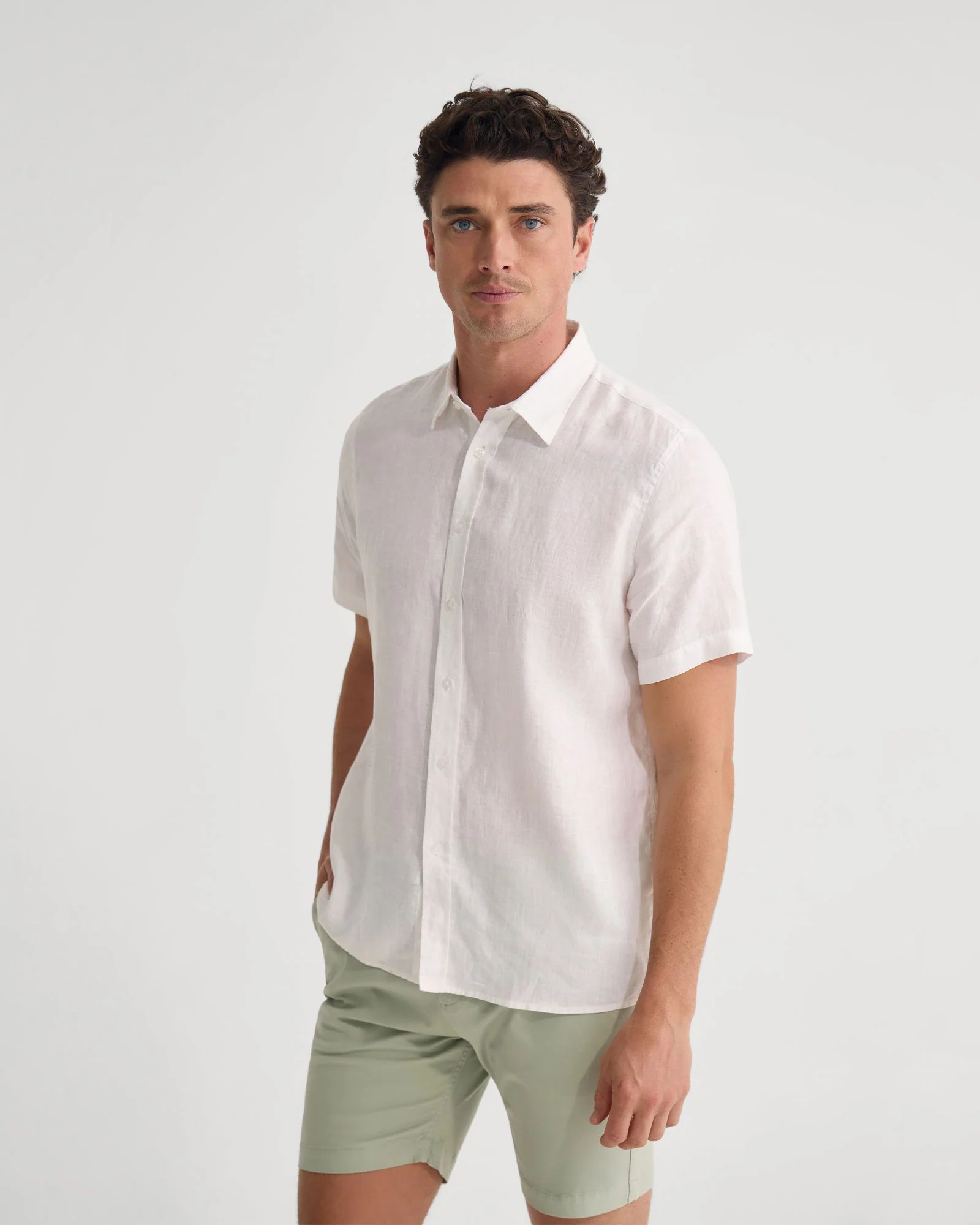 Leyton French Linen Short Sleeve Shirt - Image 17