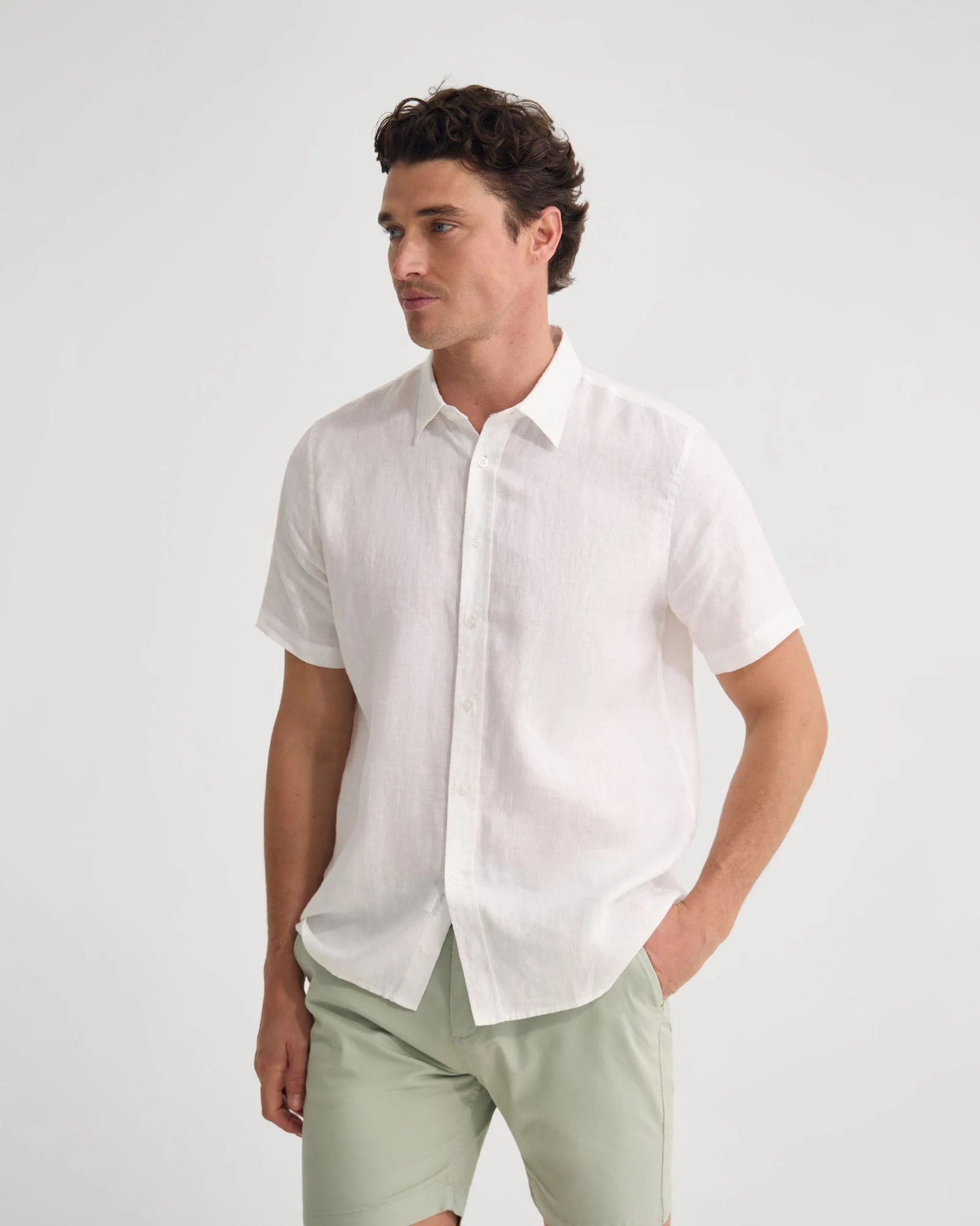 Leyton French Linen Short Sleeve Shirt - Image 19
