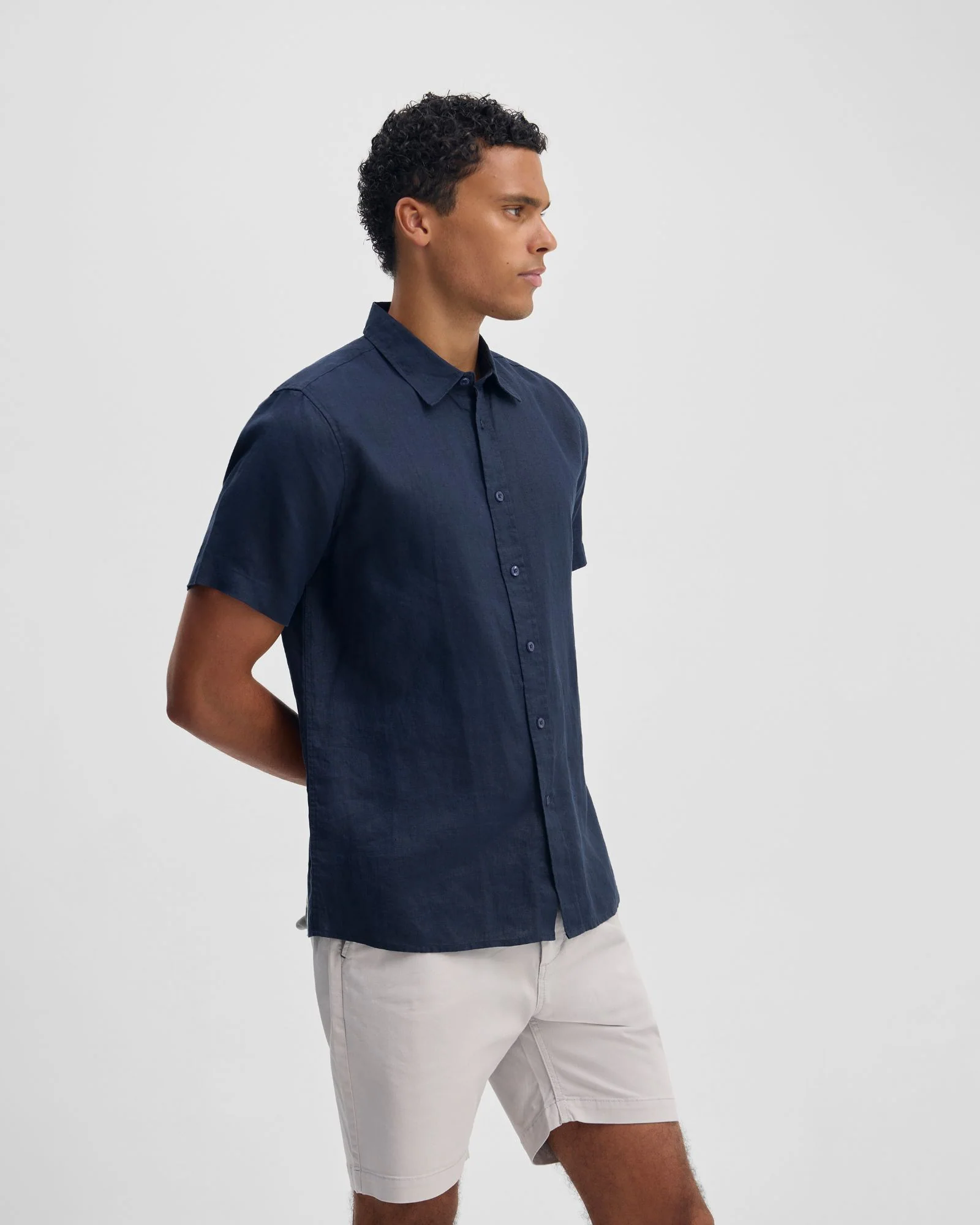 Leyton French Linen Short Sleeve Shirt - Image 3