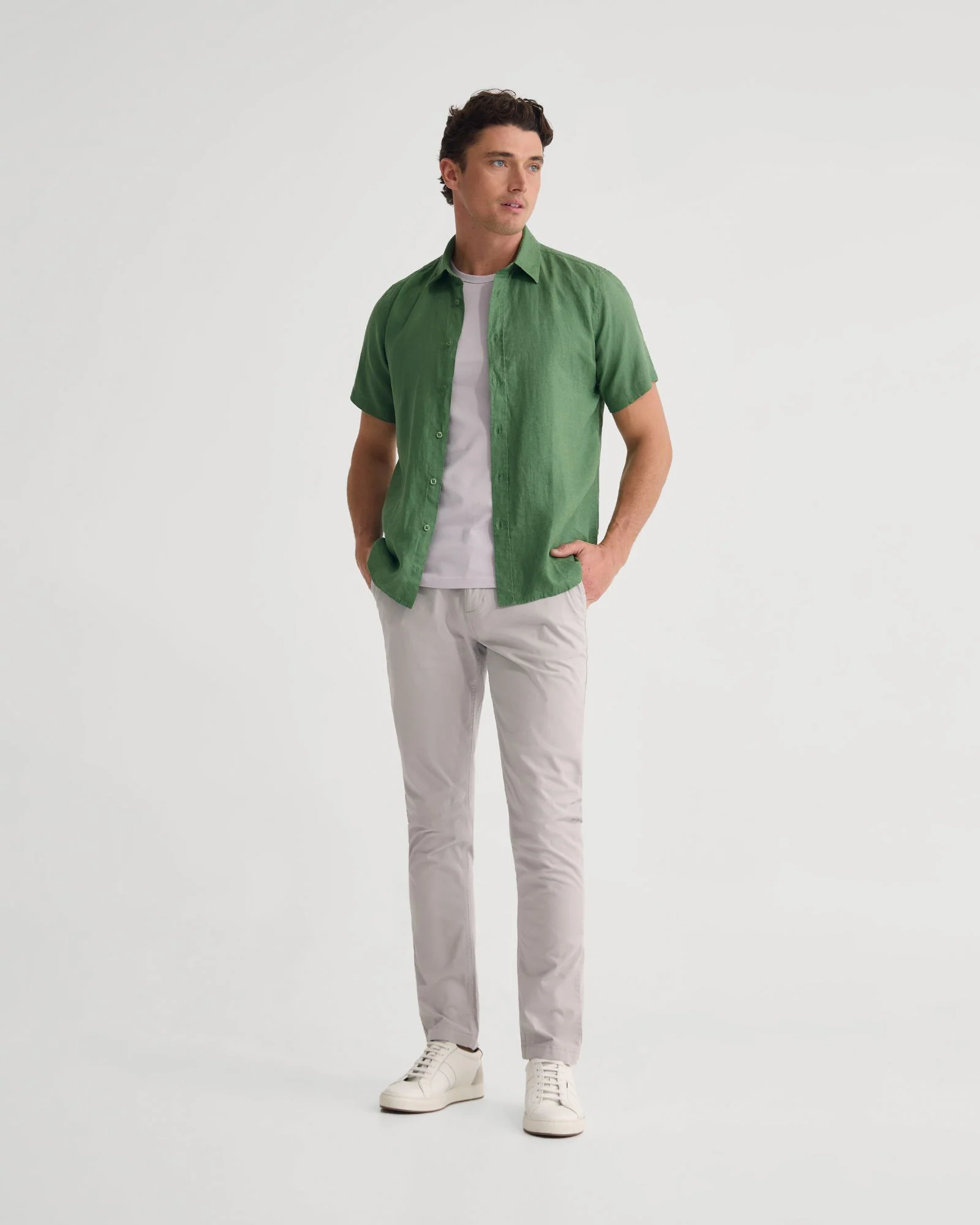 Leyton French Linen Short Sleeve Shirt - Image 8