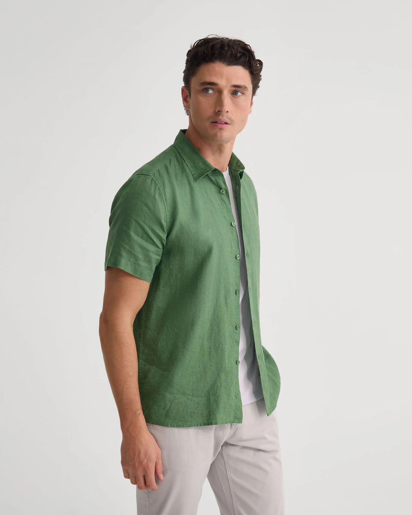 Leyton French Linen Short Sleeve Shirt - Image 9