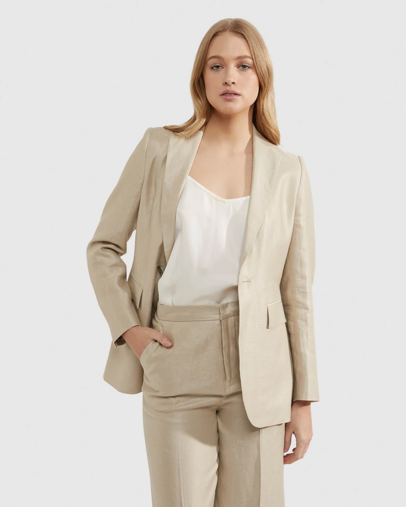 Lola Linen Twill Jacket - Image 12