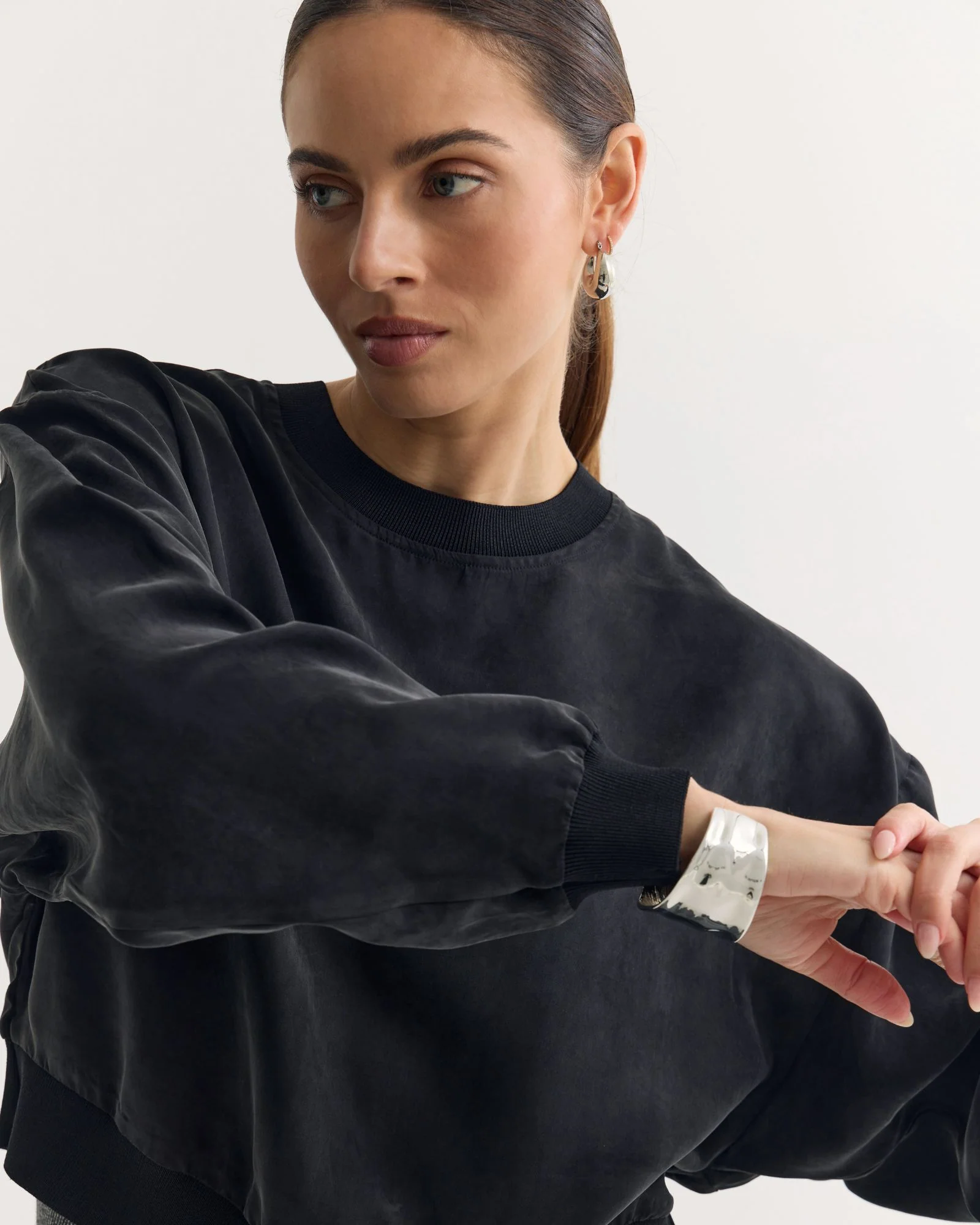 Lola Rib Collar Cupro Top - Image 4