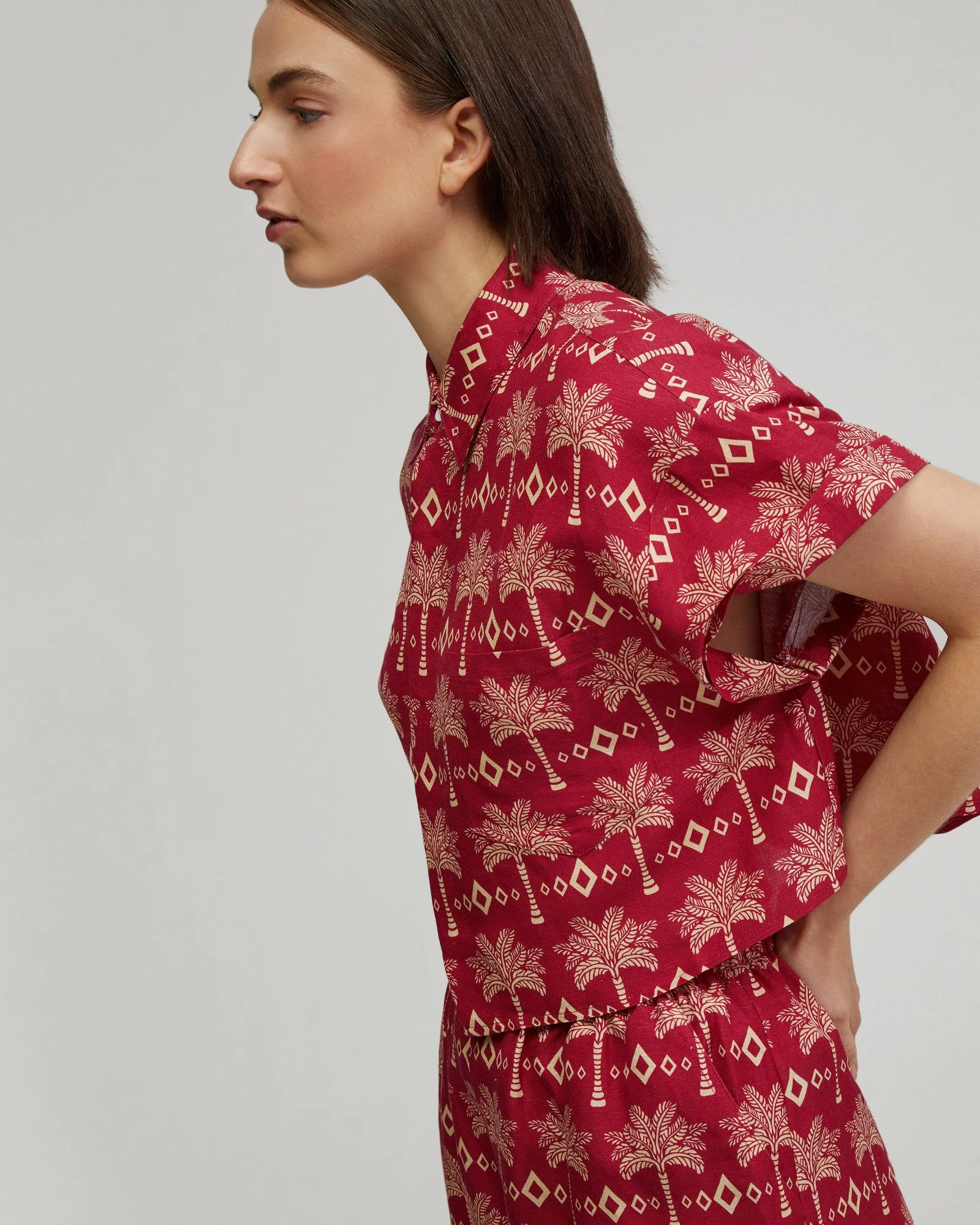 Lottie Printed Crop Shirt - Image 4