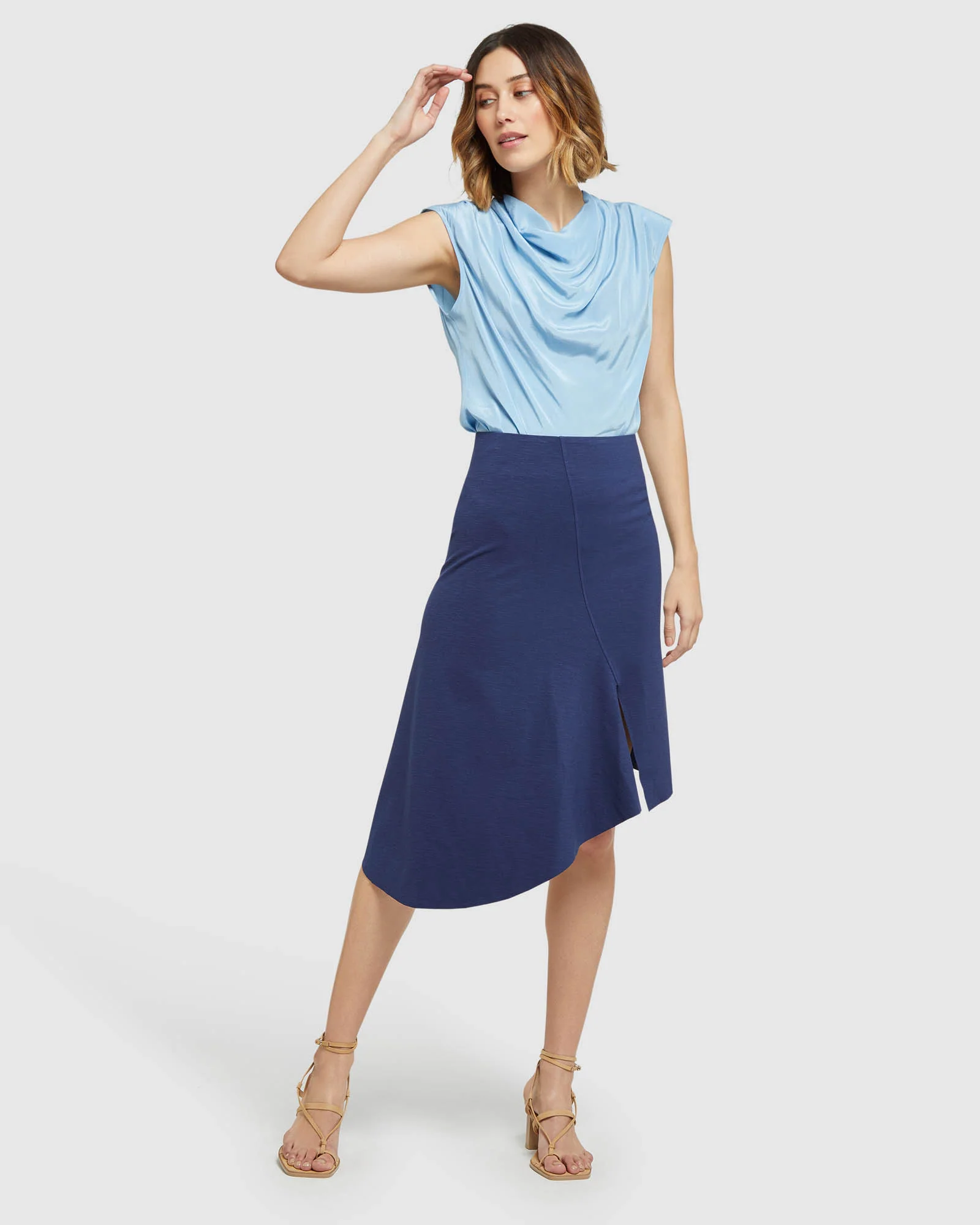 Lucy Asymetric Hem Ponti Skirt - Image 5