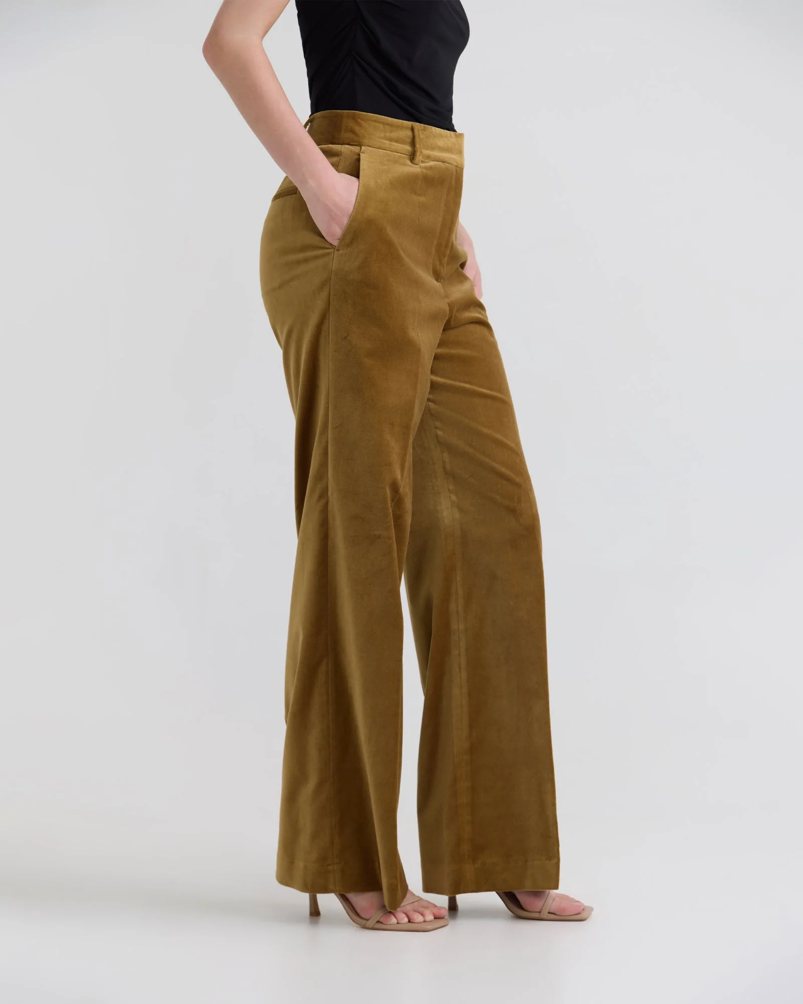 Lydia Stretch Velvet Pants - Image 2