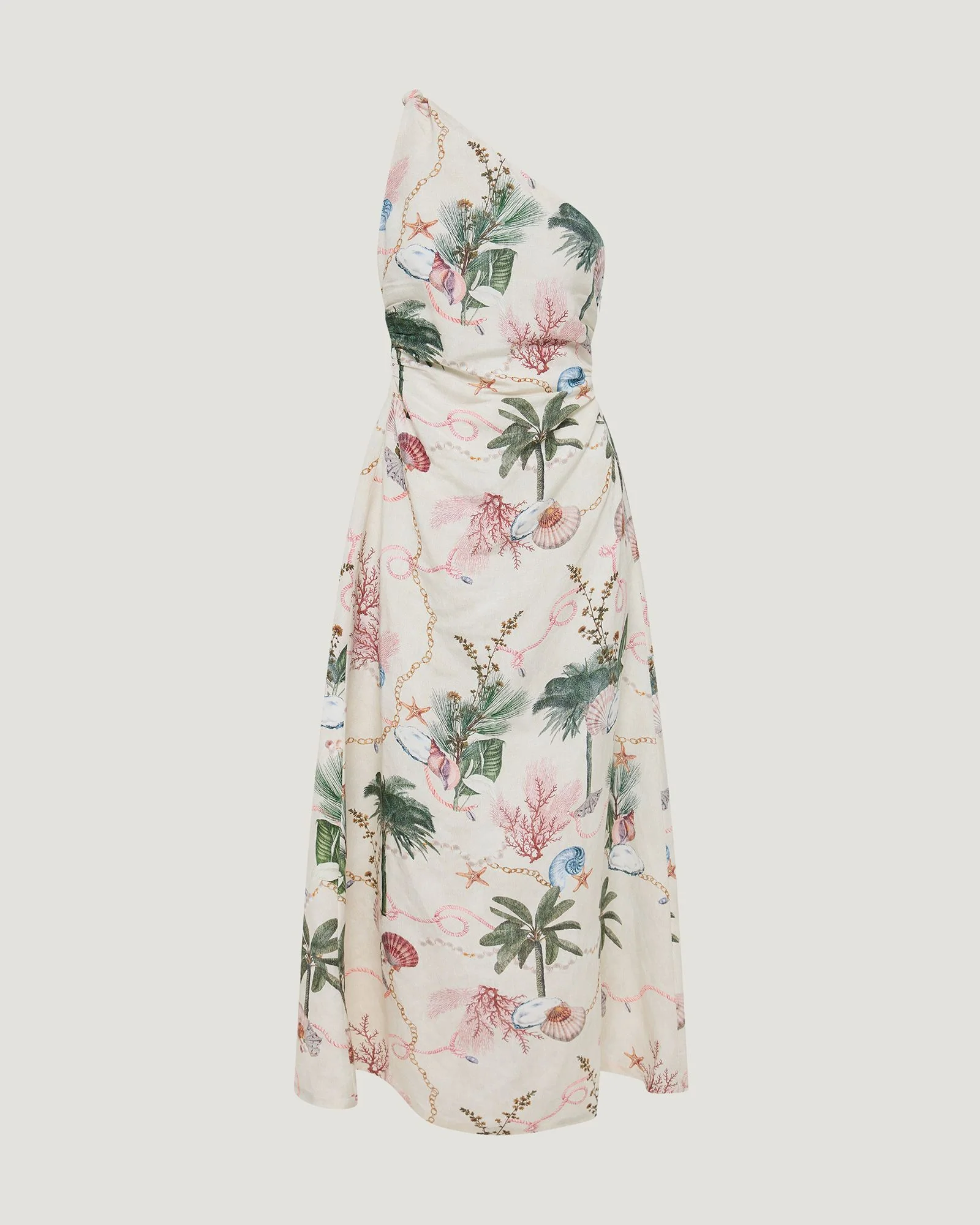 Maja One Shoulder Linen Dress