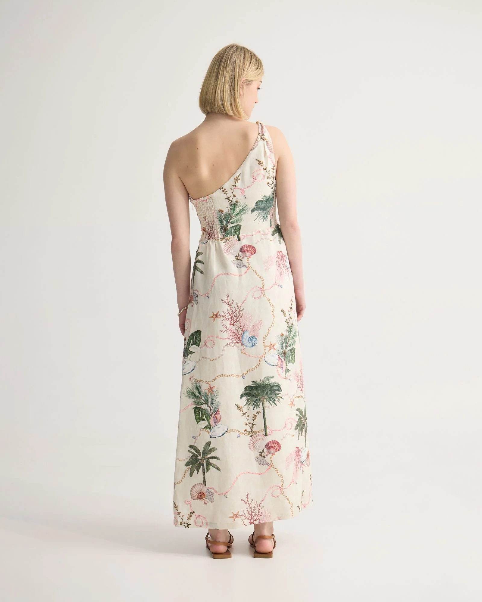 Maja One Shoulder Linen Dress - Image 4