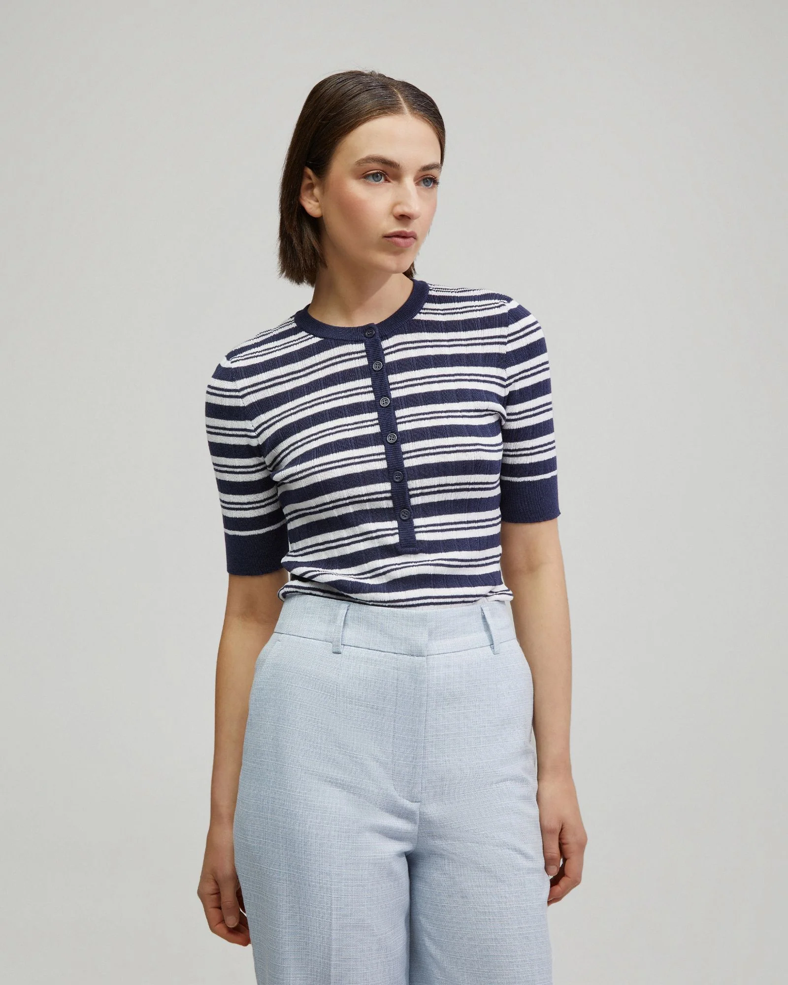 Maja Striped Button Knit - Image 2