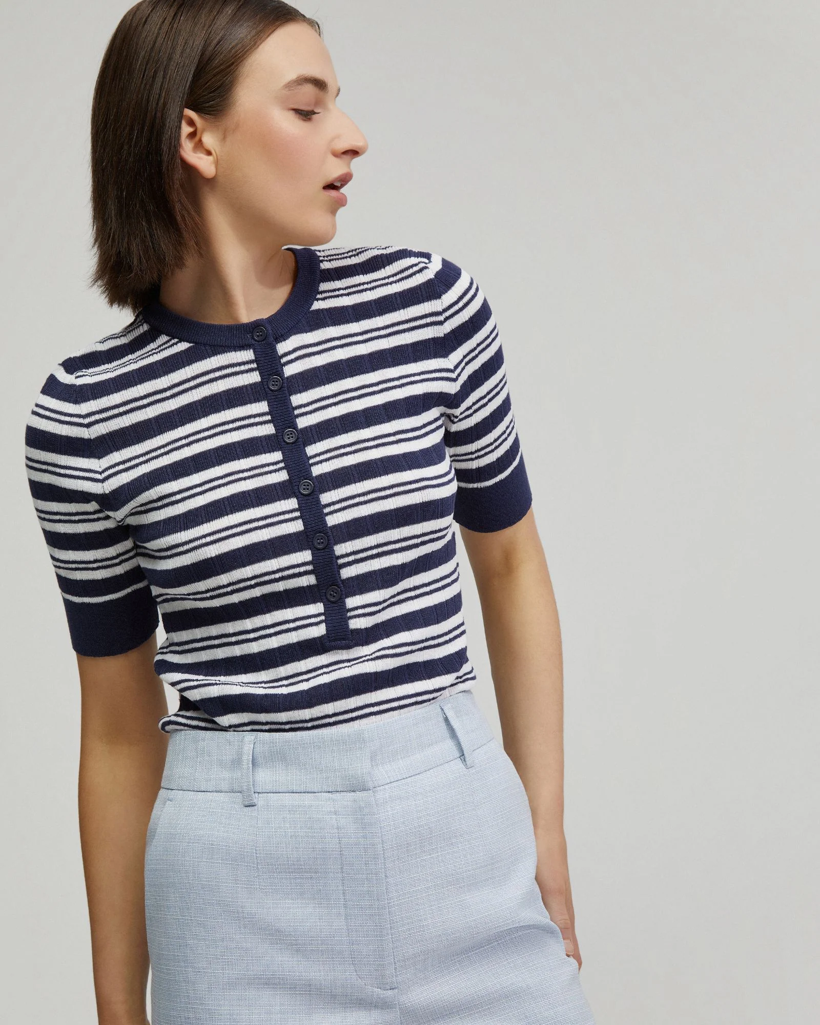 Maja Striped Button Knit - Image 4