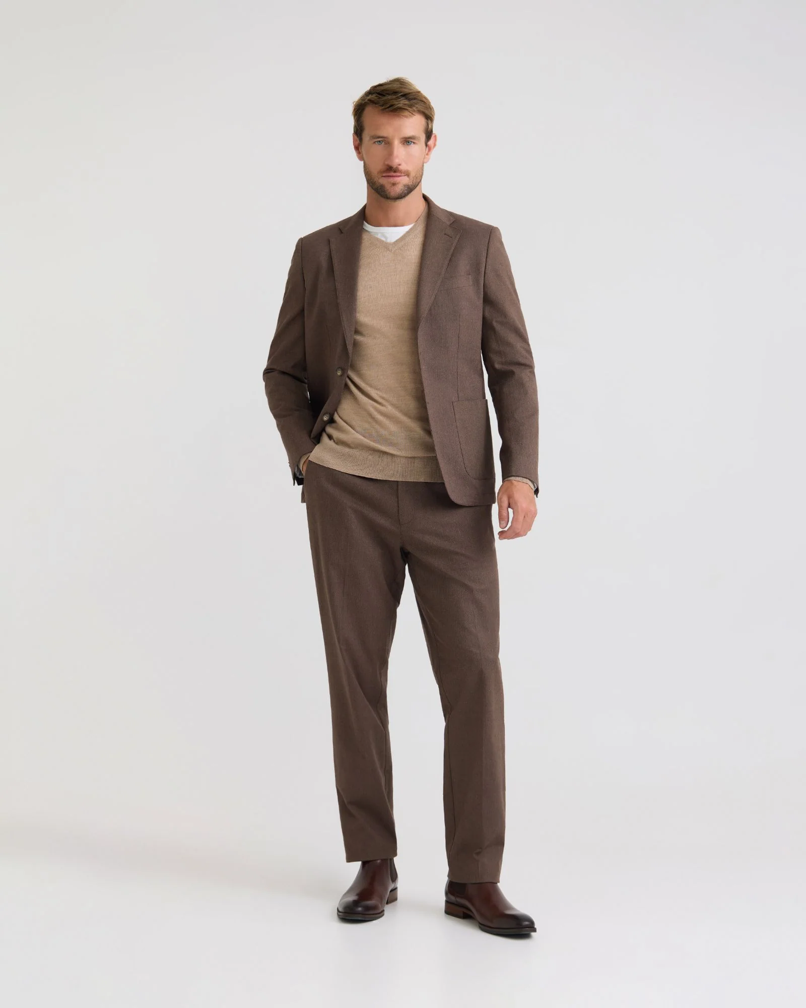 Marlo Herringbone Cotton Trousers - Image 12