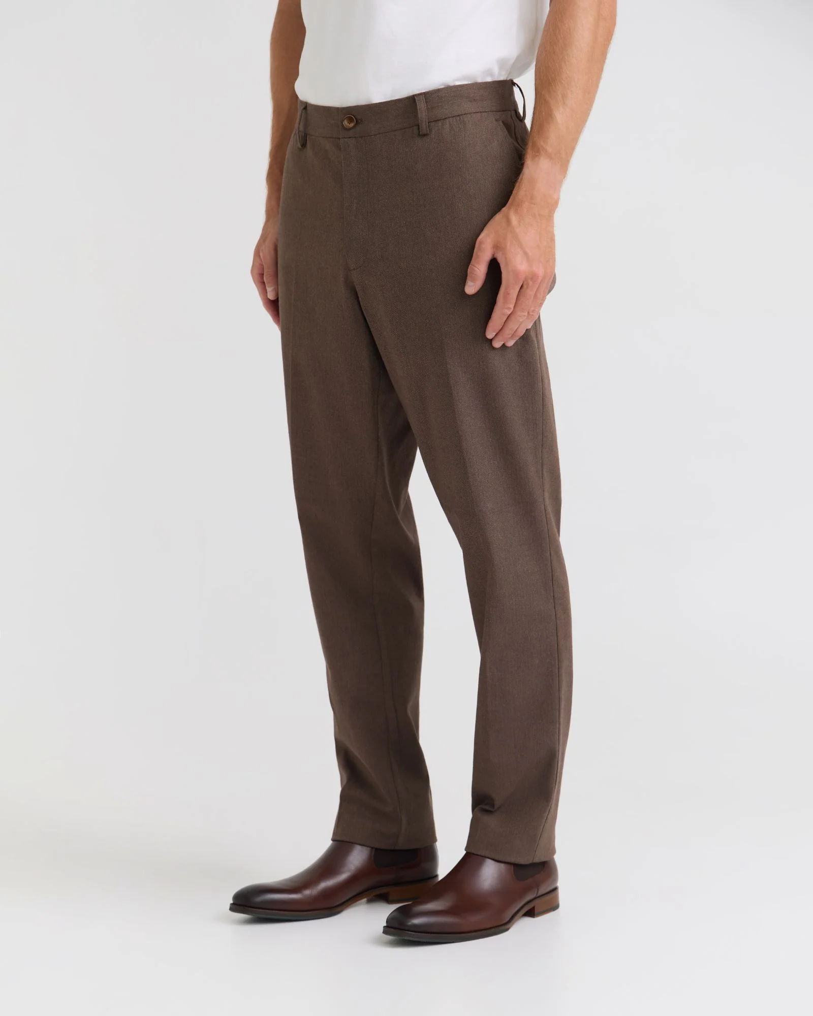 Marlo Herringbone Cotton Trousers - Image 9