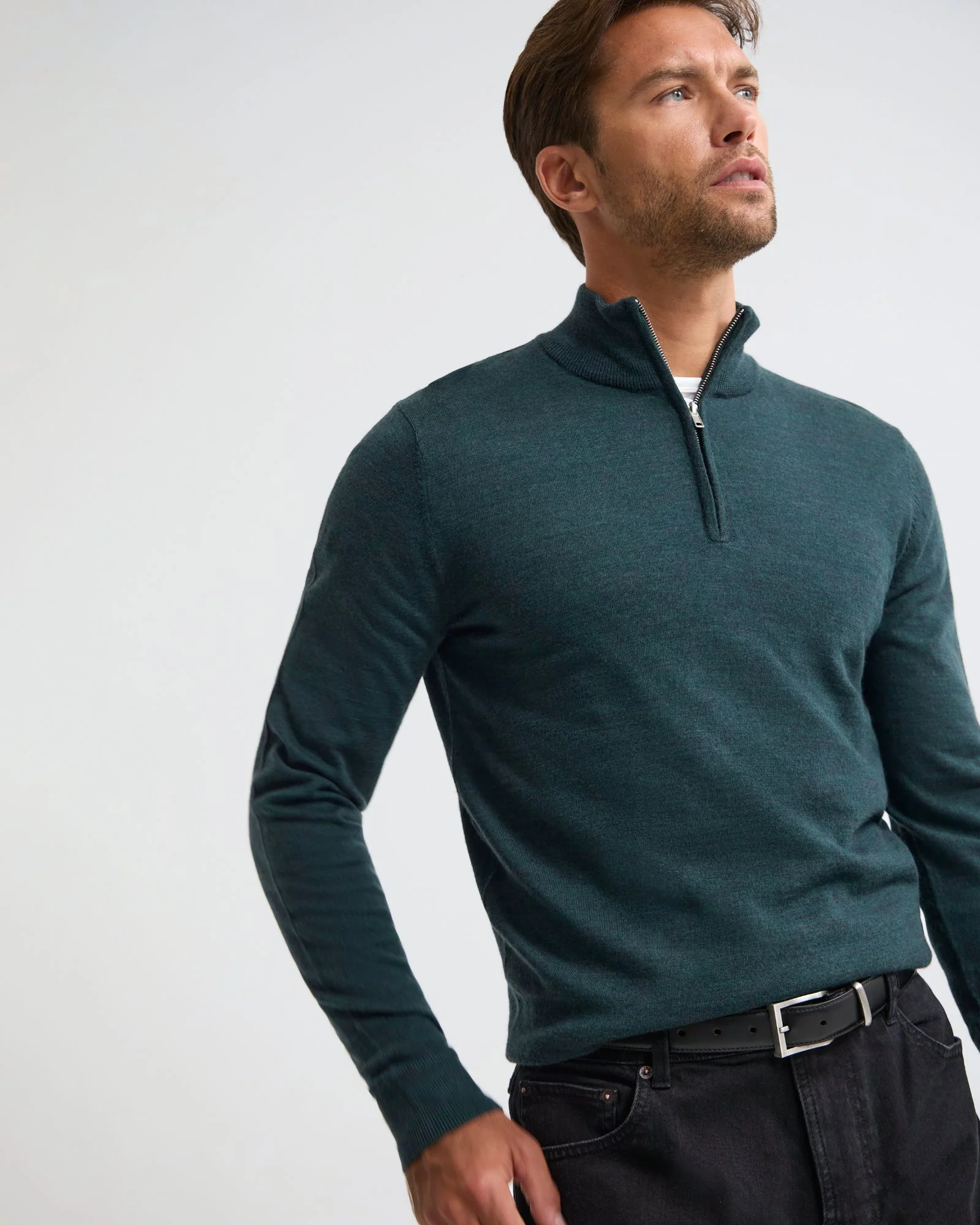 Merino Zip-Neck Wool Pullover - Image 12