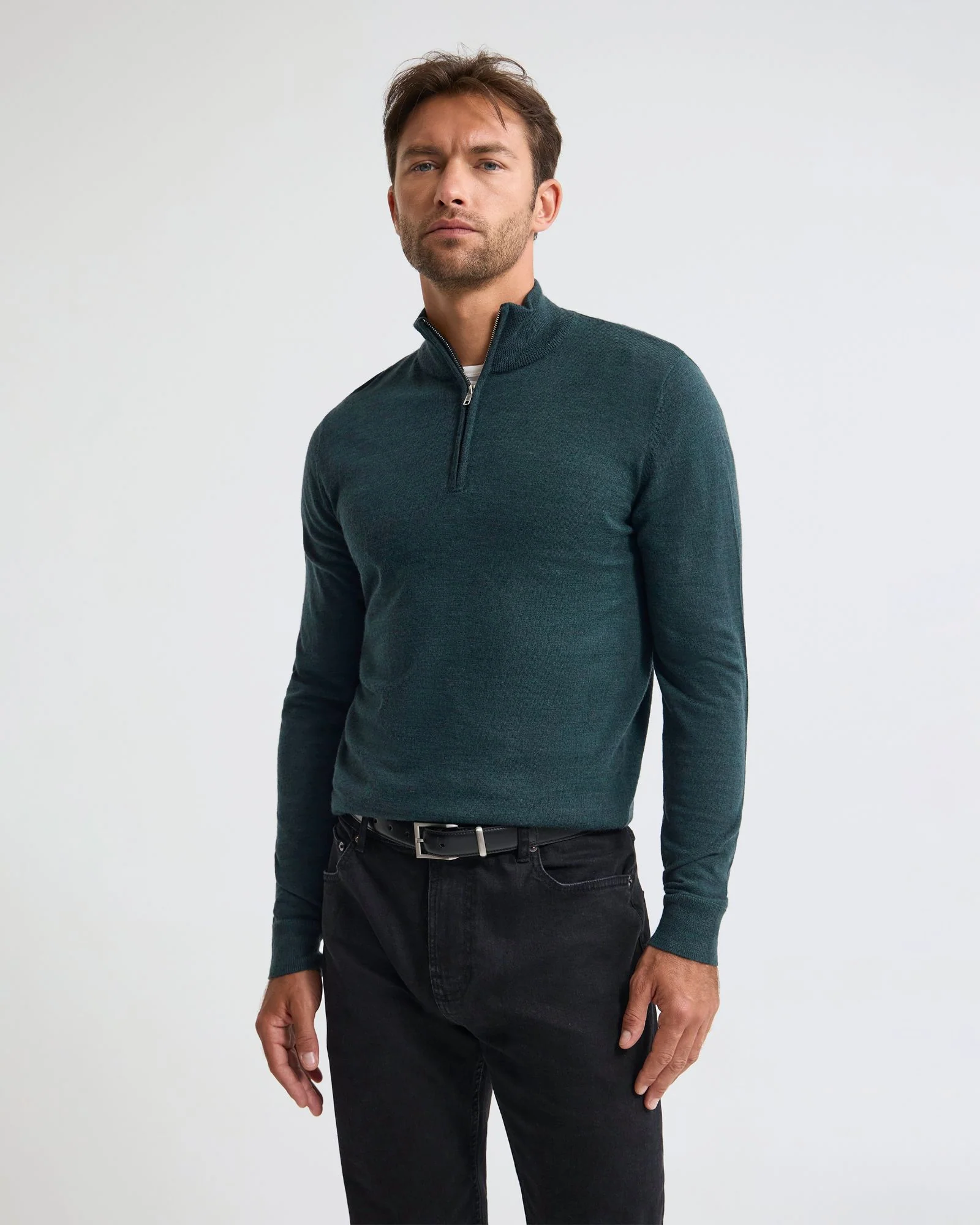 Merino Zip-Neck Wool Pullover - Image 13