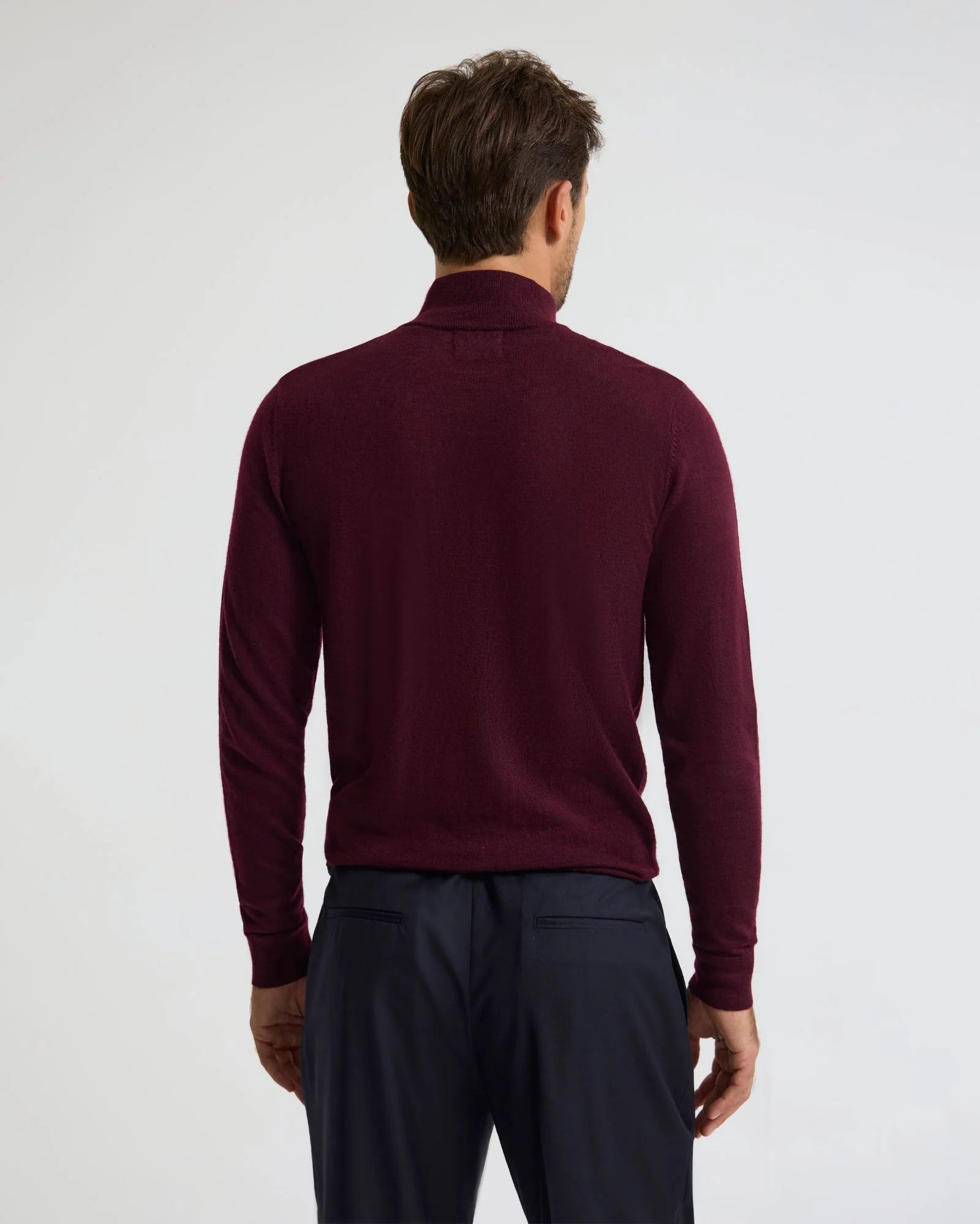 Merino Zip-Neck Wool Pullover - Image 18