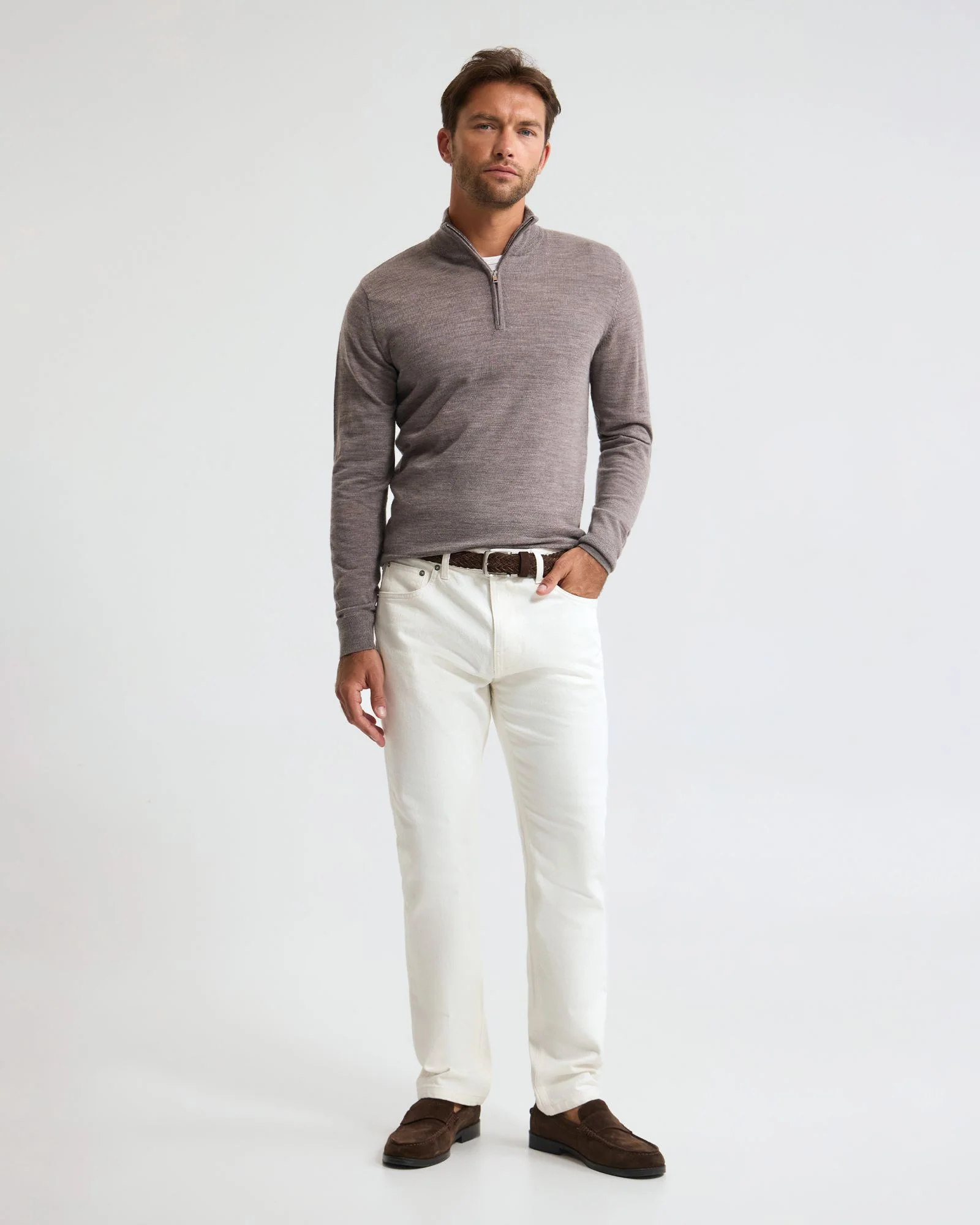 Merino Zip-Neck Wool Pullover - Image 23