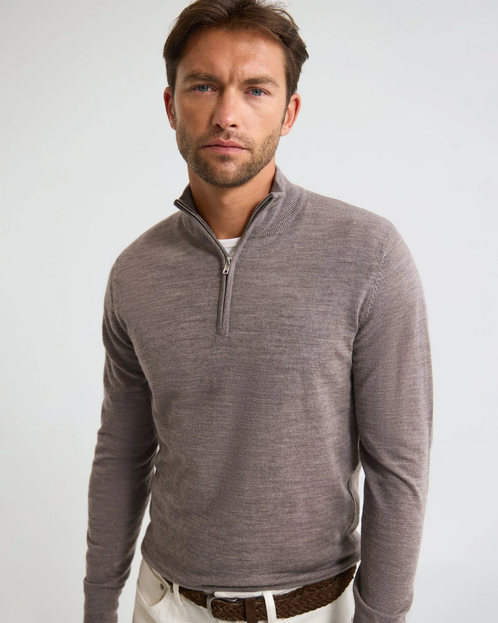 Merino Zip-Neck Wool Pullover - Image 26