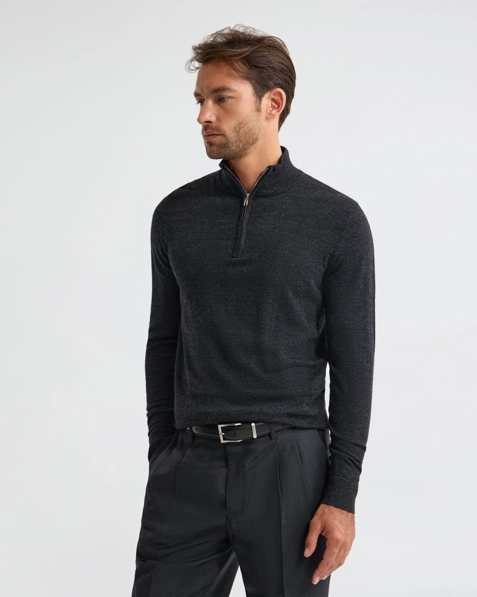 Merino Zip-Neck Wool Pullover - Image 31