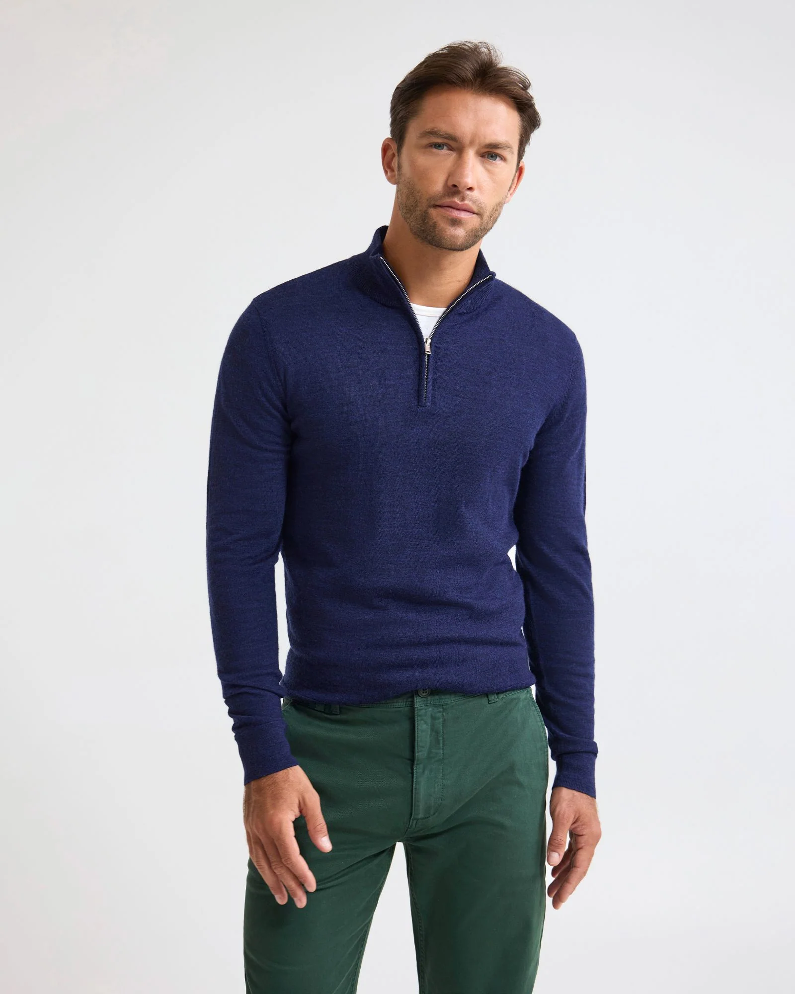 Merino Zip-Neck Wool Pullover - Image 6