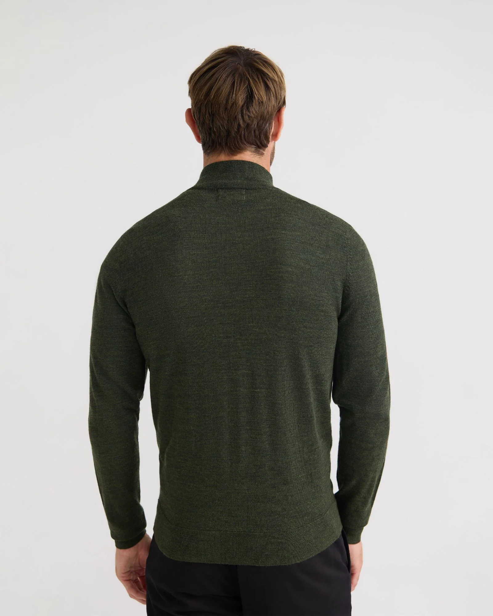 Merino Zip Neck Wool Pullover - Image 9