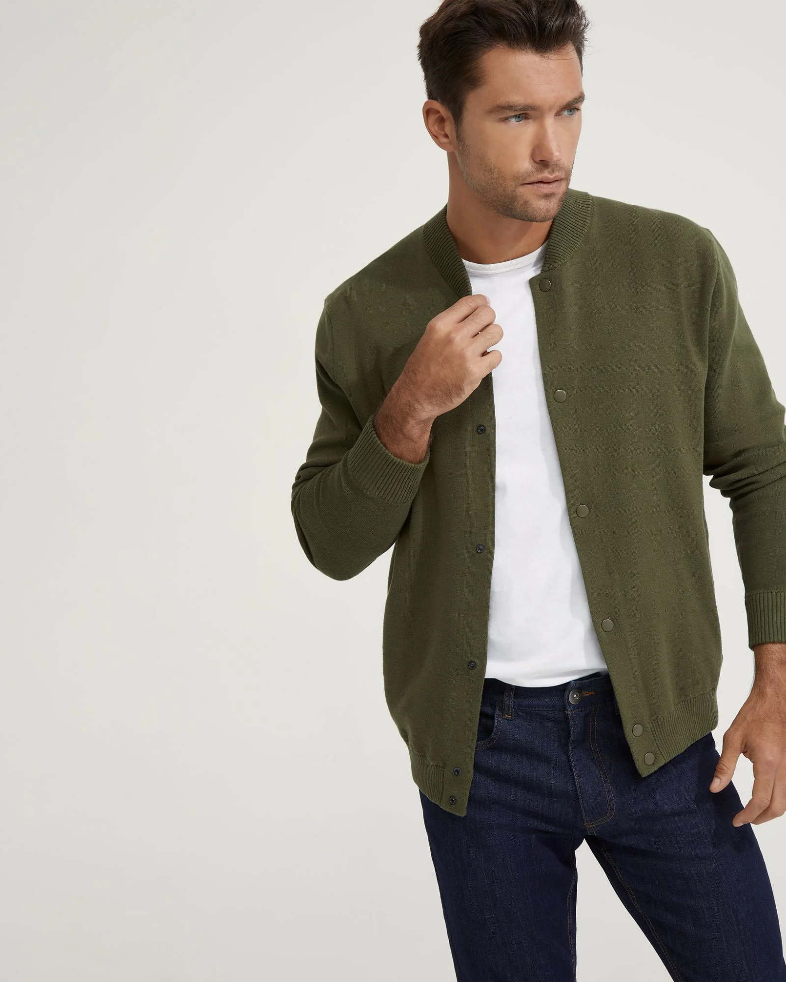 Miles Knitted Bomber Jacket - Image 10