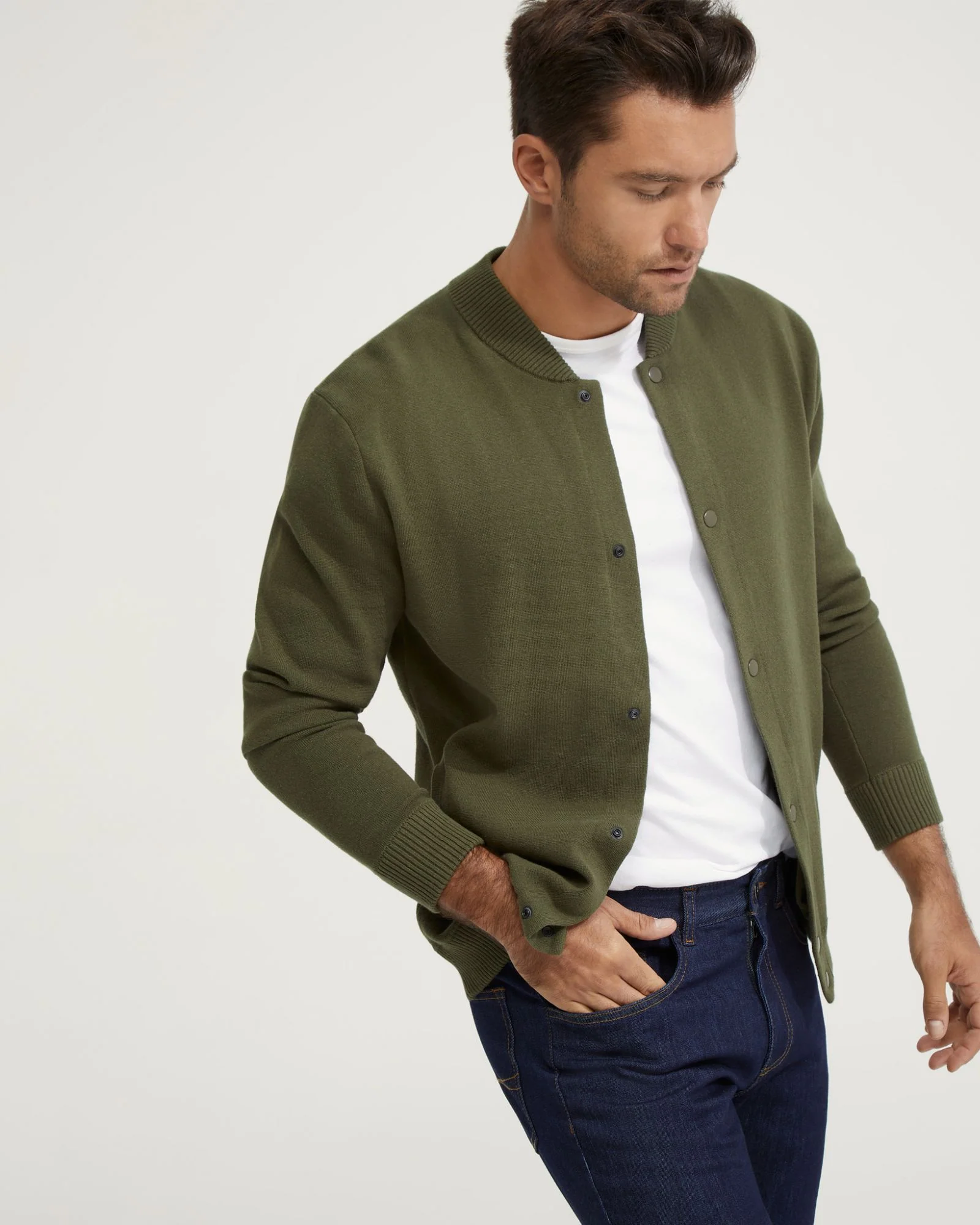Miles Knitted Bomber Jacket - Image 8