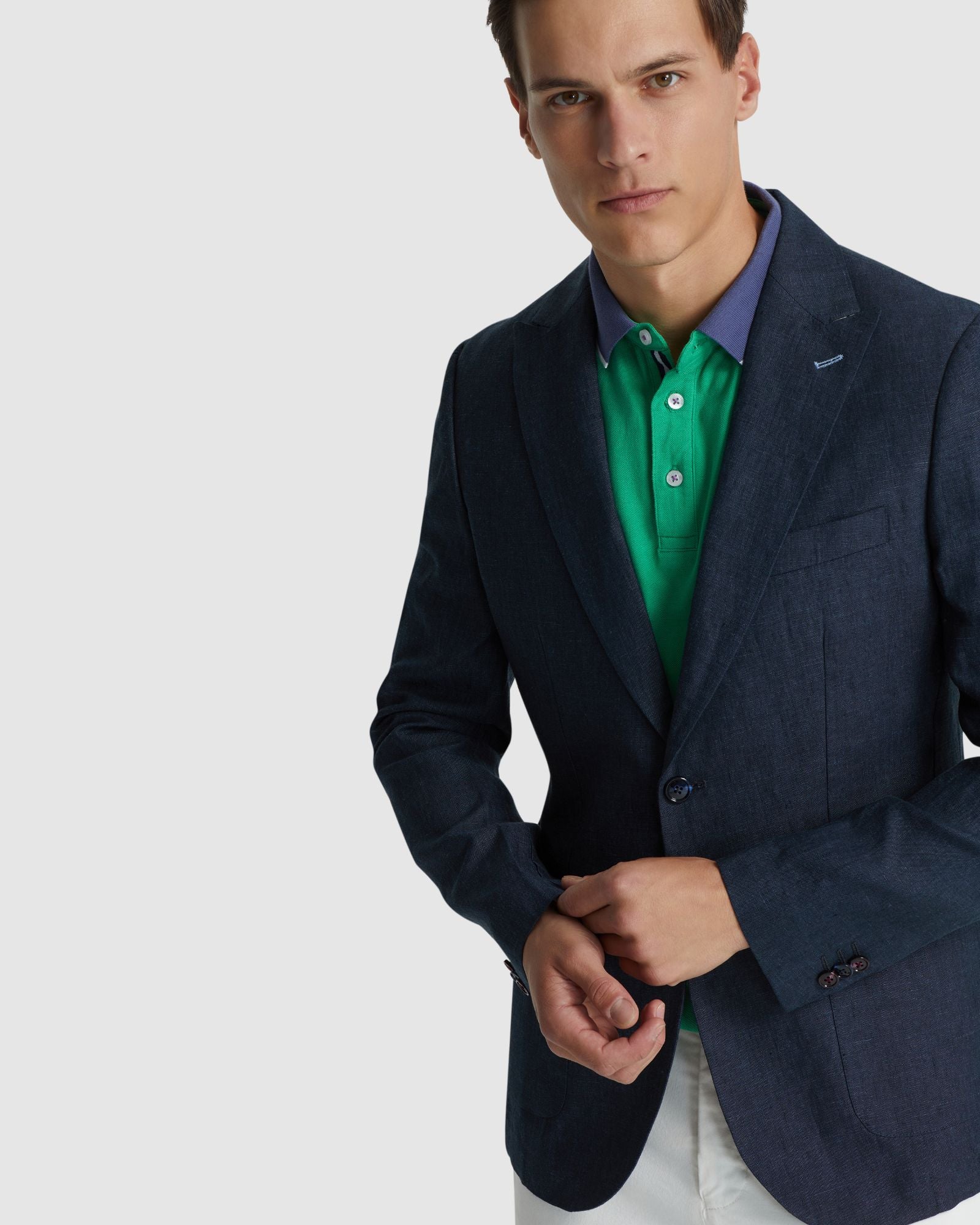 Milton Linen Blazer With Peak Lapel - Image 4