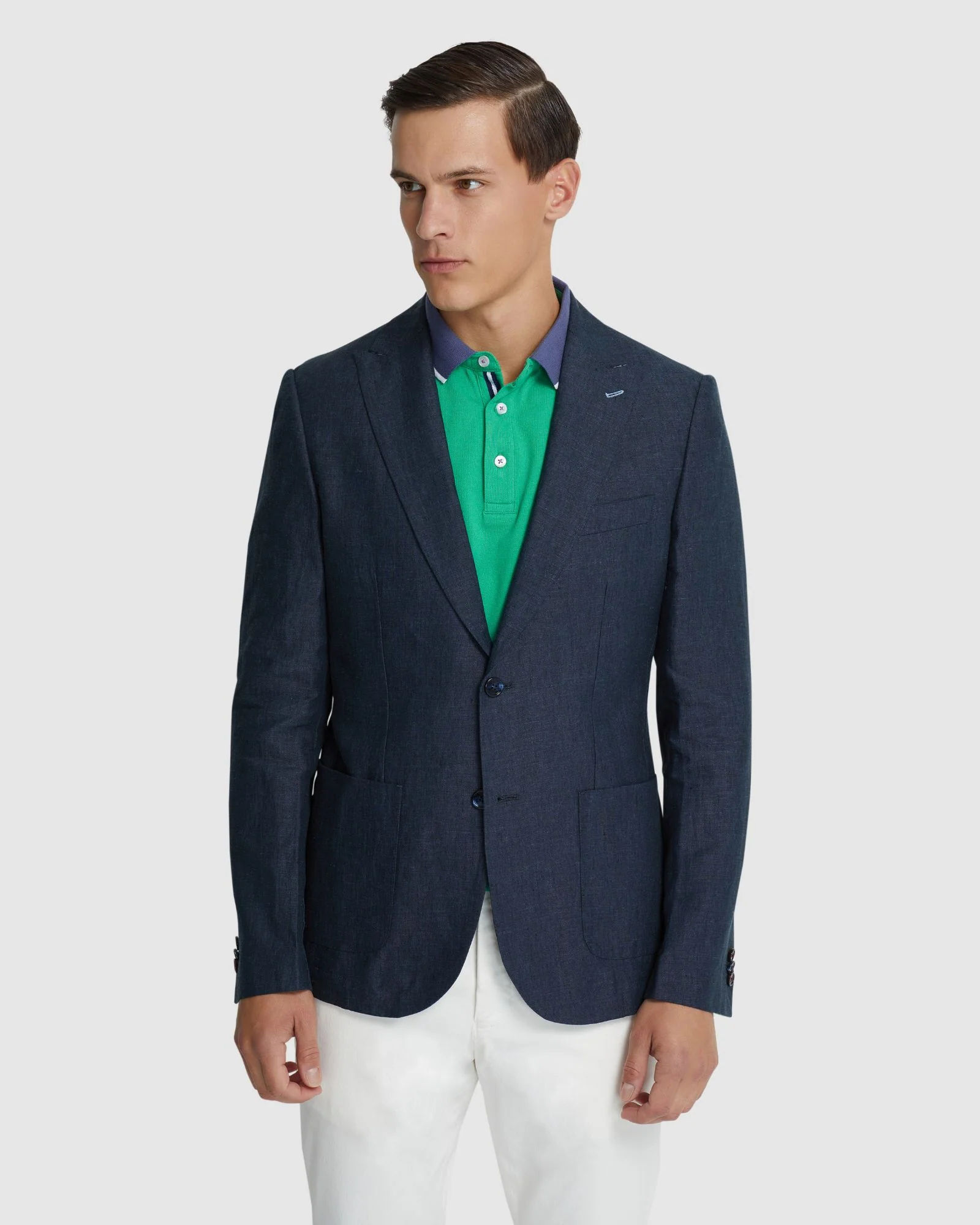 Milton Linen Blazer With Peak Lapel - Image 5