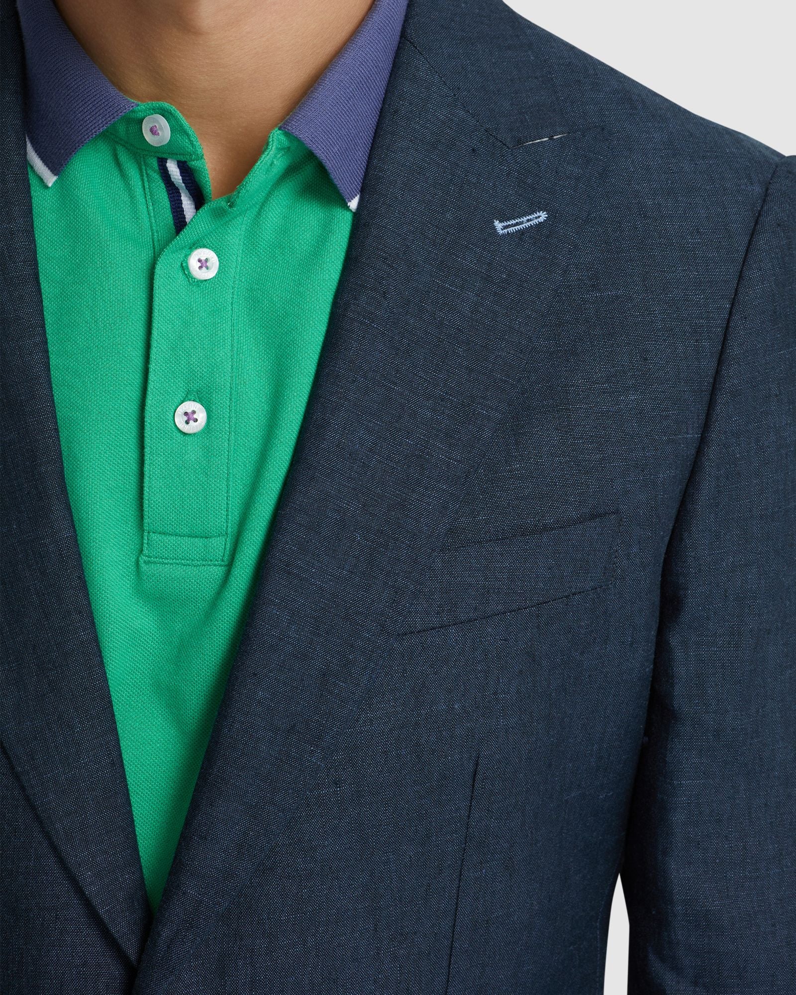 Milton Linen Blazer With Peak Lapel - Image 6