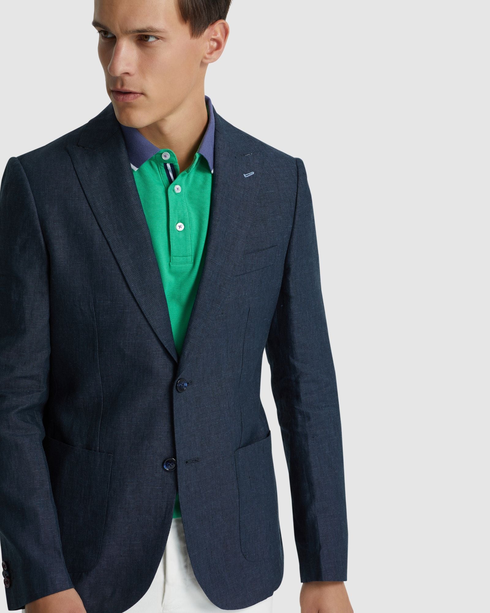 Milton Linen Blazer With Peak Lapel - Image 8