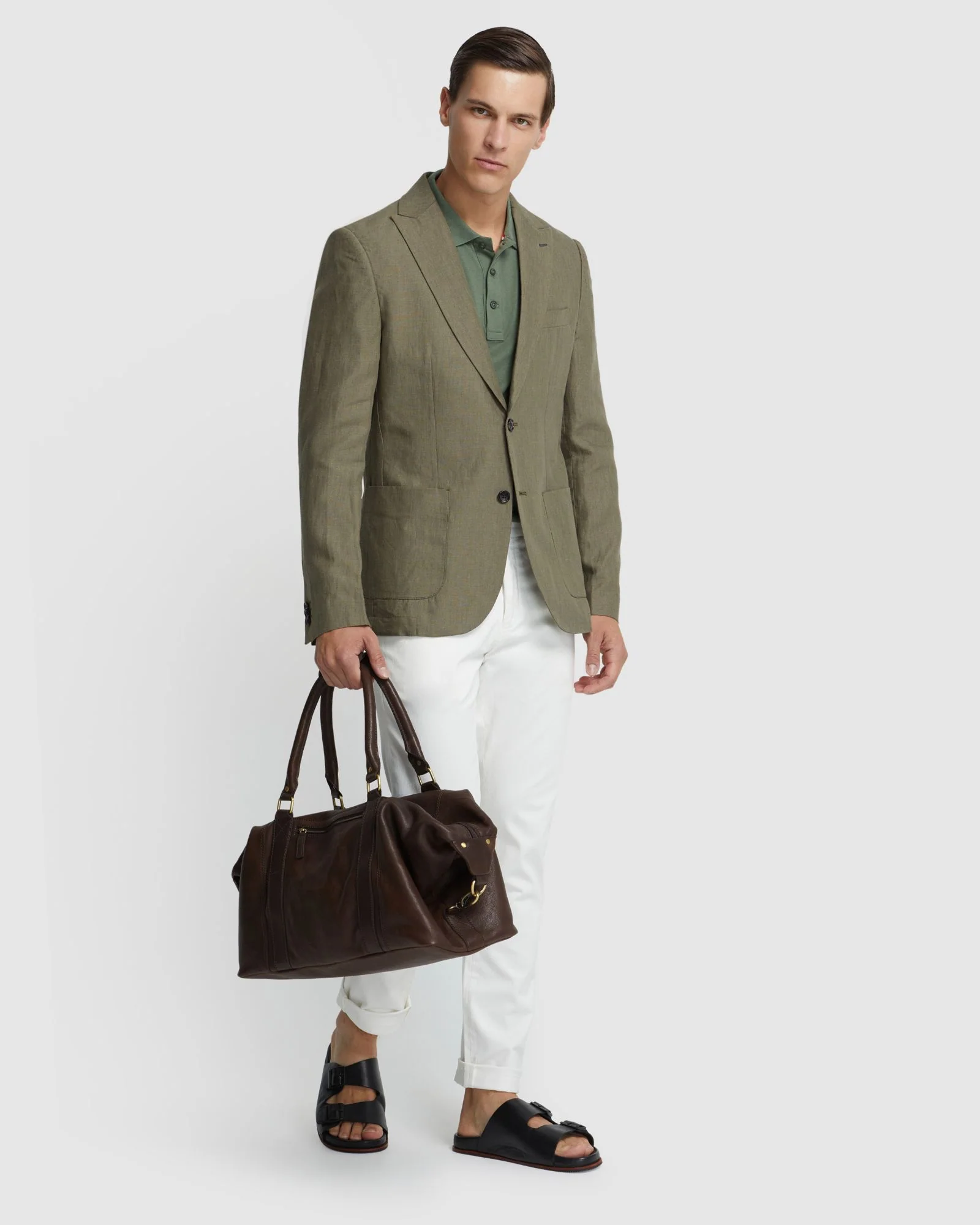 Milton Linen Blazer With Peak Lapel - Image 9