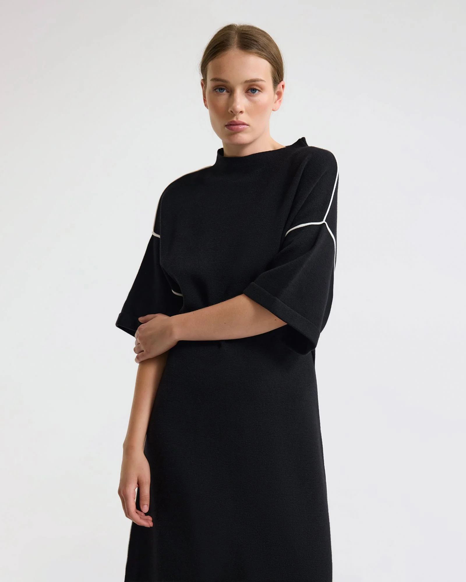 Natalya Knit Contrast Piping Dress - Image 11
